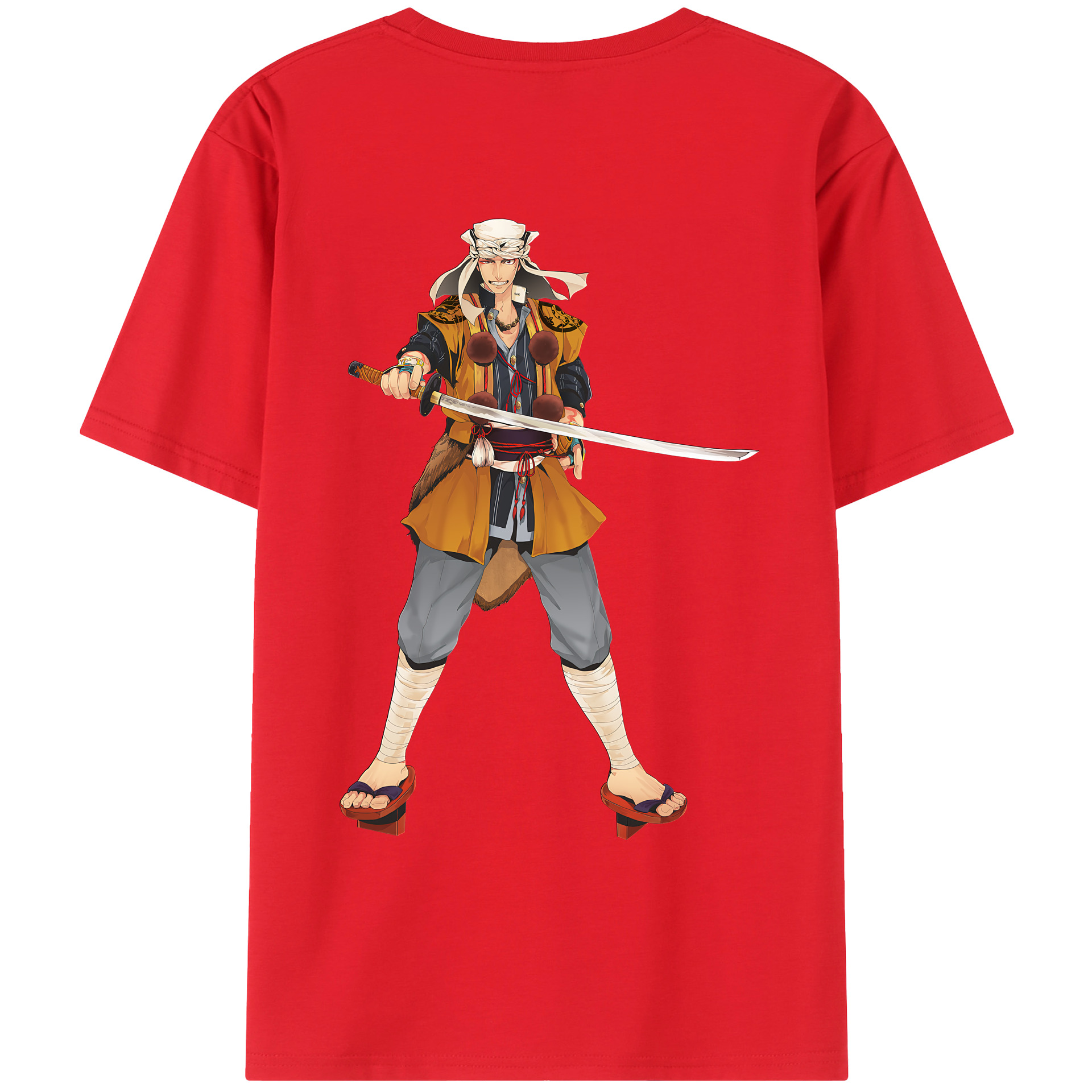 （画像用） 刀剣乱舞 Touken Ranbu 綿100％ メンズ半袖Tシャツ（バックプリント） 通気性