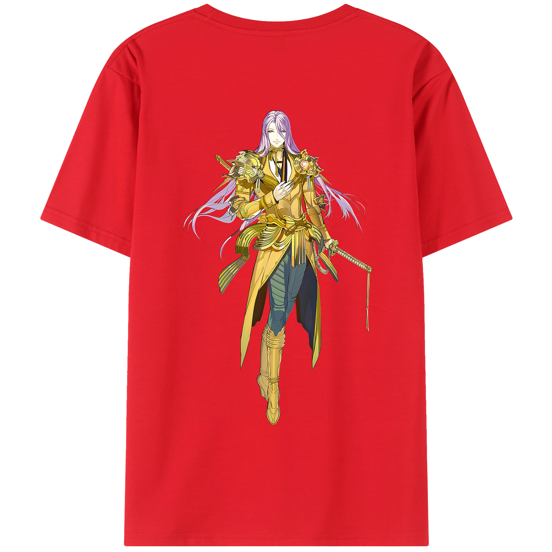（画像用） 刀剣乱舞 Touken Ranbu 綿100％ メンズ半袖Tシャツ（バックプリント） 通気性