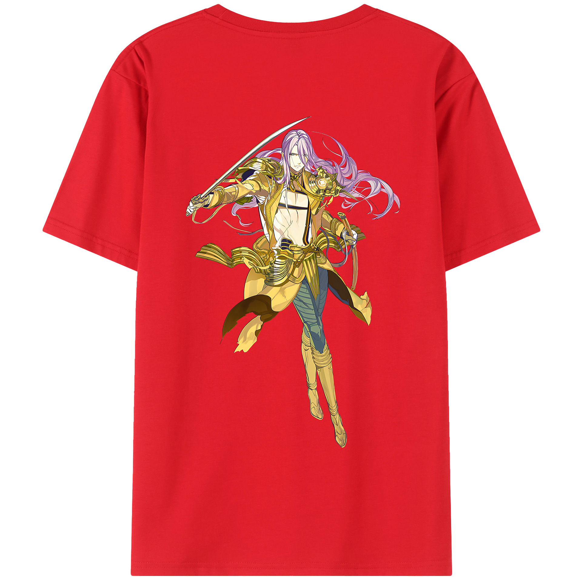 （画像用） 刀剣乱舞 Touken Ranbu 綿100％ メンズ半袖Tシャツ（バックプリント） 通気性