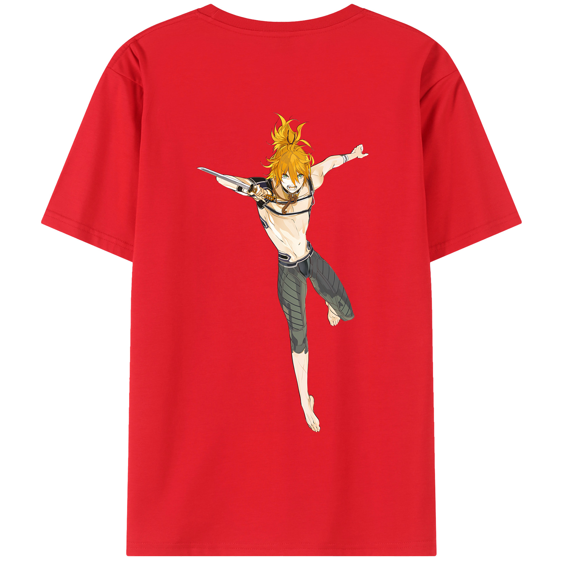（画像用） 刀剣乱舞 Touken Ranbu 綿100％ メンズ半袖Tシャツ（バックプリント） 通気性