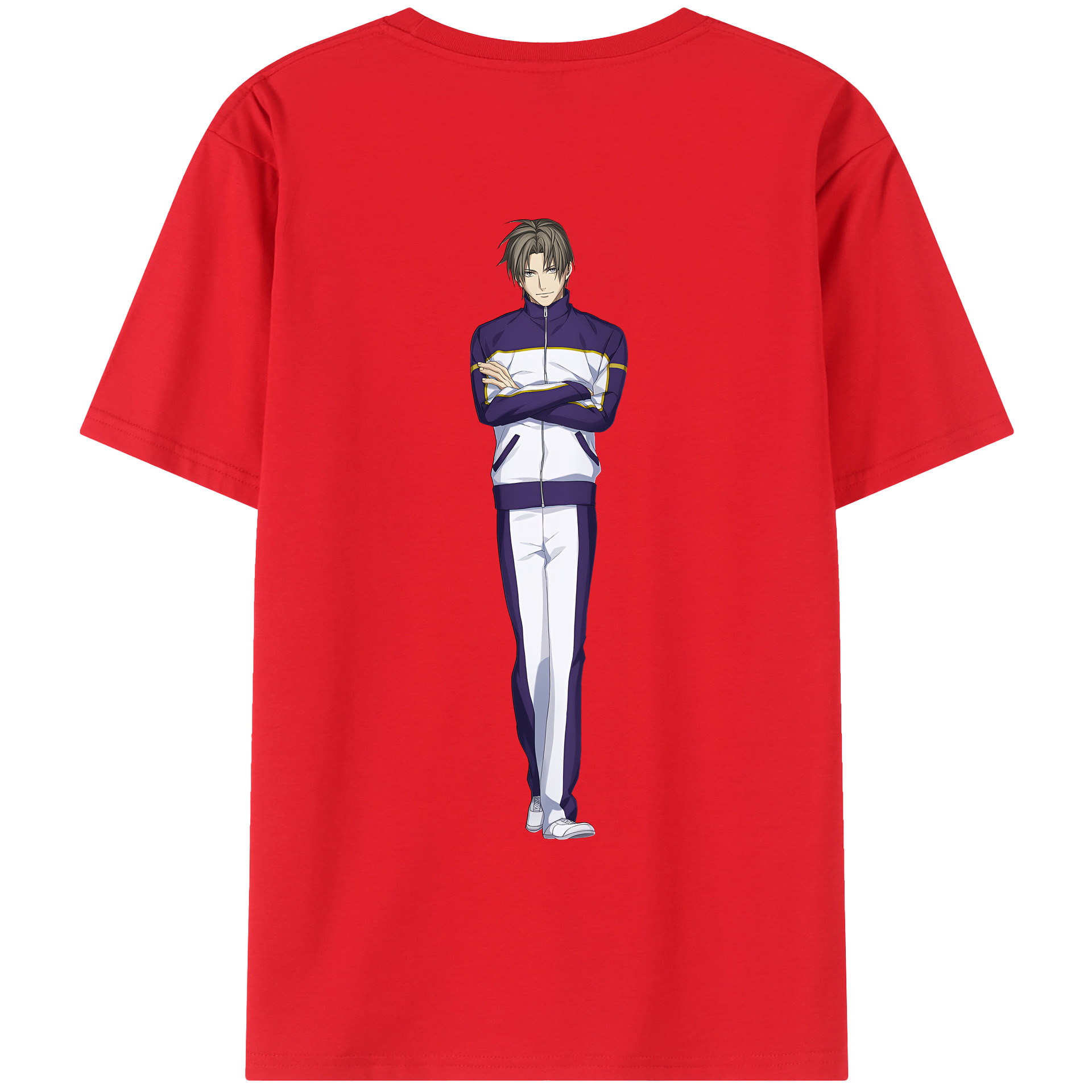 （画像用） 刀剣乱舞 Touken Ranbu 綿100％ メンズ半袖Tシャツ（バックプリント） 通気性