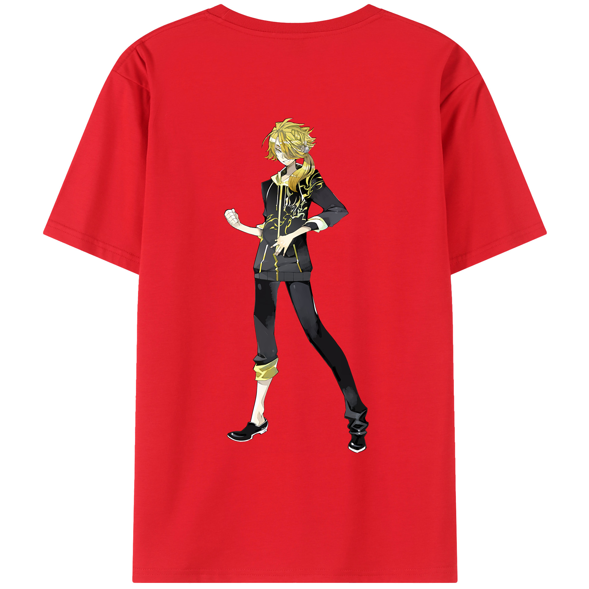 （画像用） 刀剣乱舞 Touken Ranbu 綿100％ メンズ半袖Tシャツ（バックプリント） 通気性