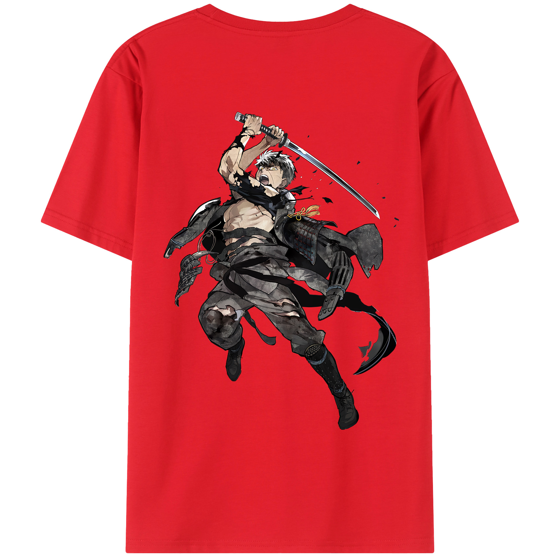 （画像用） 刀剣乱舞 Touken Ranbu 綿100％ メンズ半袖Tシャツ（バックプリント） 通気性