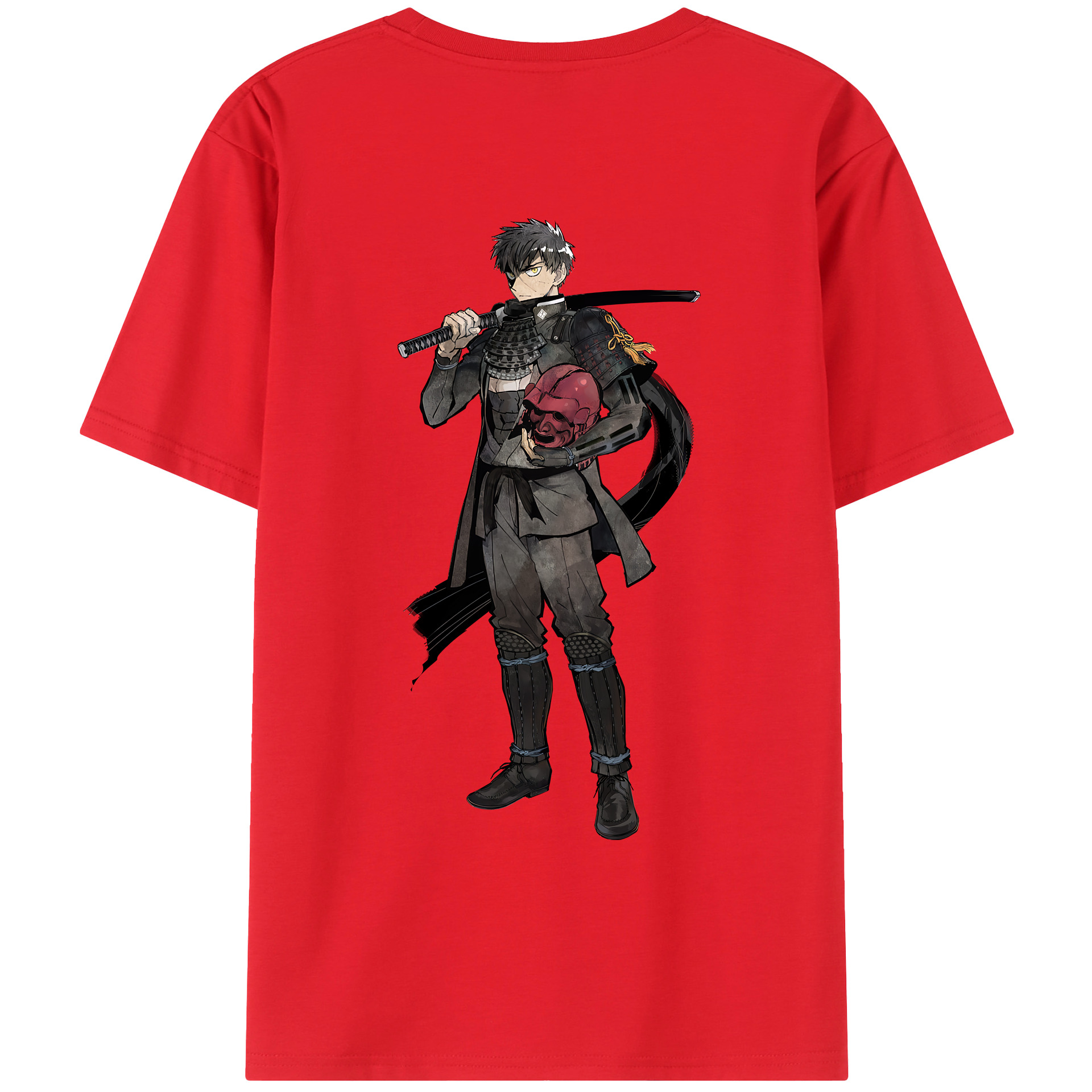 （画像用） 刀剣乱舞 Touken Ranbu 綿100％ メンズ半袖Tシャツ（バックプリント） 通気性