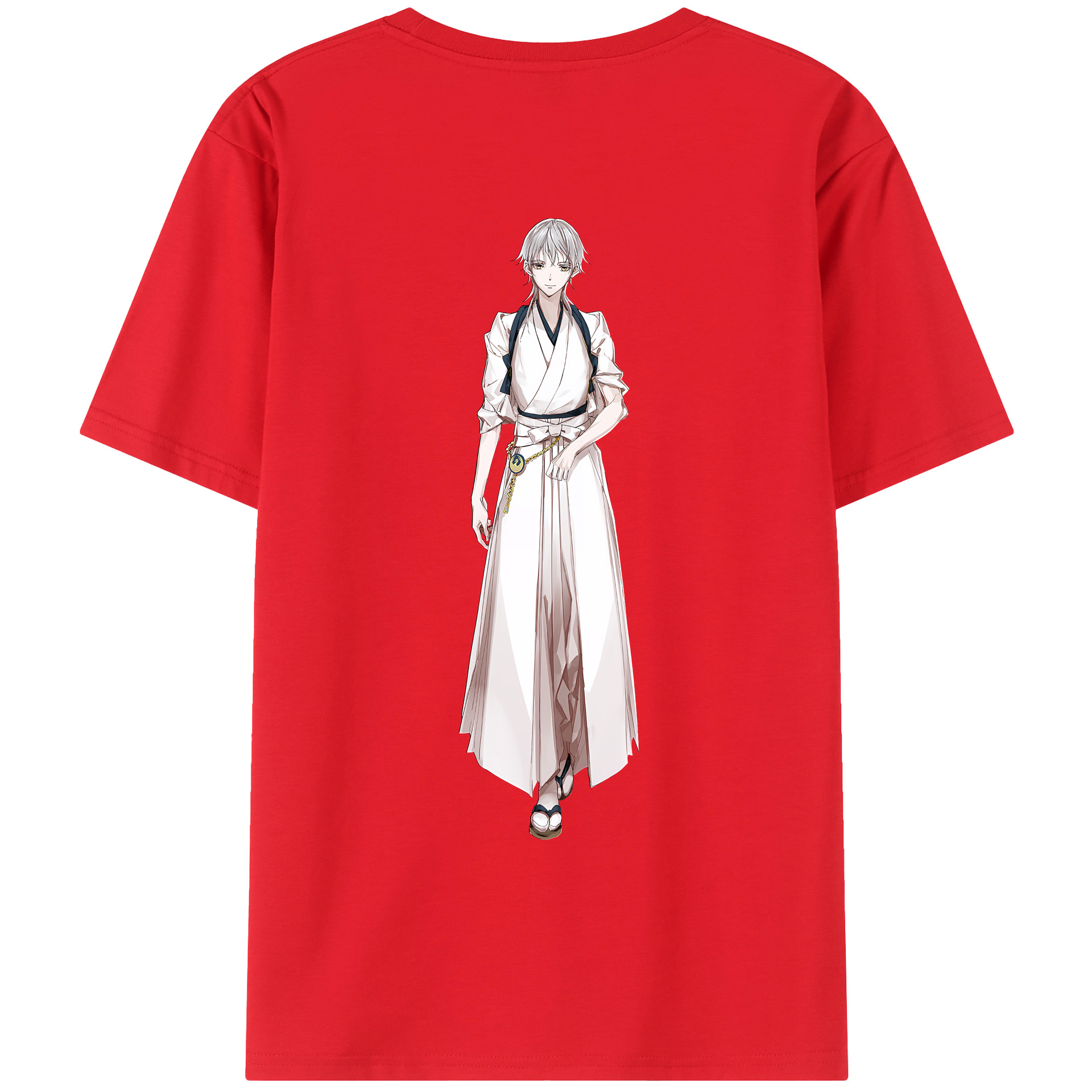 （画像用） 刀剣乱舞 Touken Ranbu 綿100％ メンズ半袖Tシャツ（バックプリント） 通気性