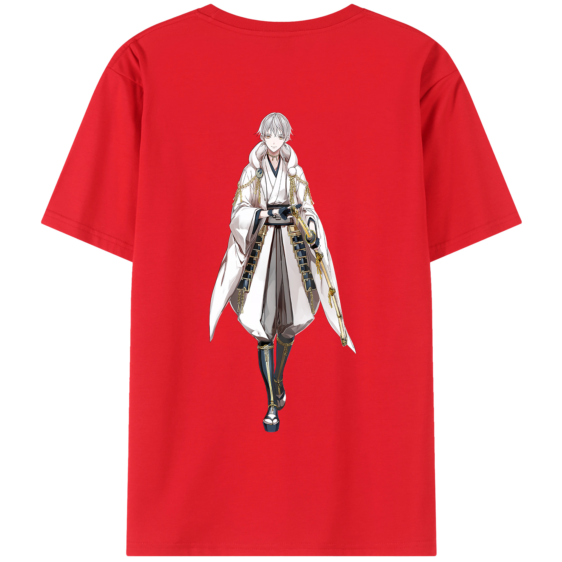 （画像用） 刀剣乱舞 Touken Ranbu 綿100％ メンズ半袖Tシャツ（バックプリント） 通気性