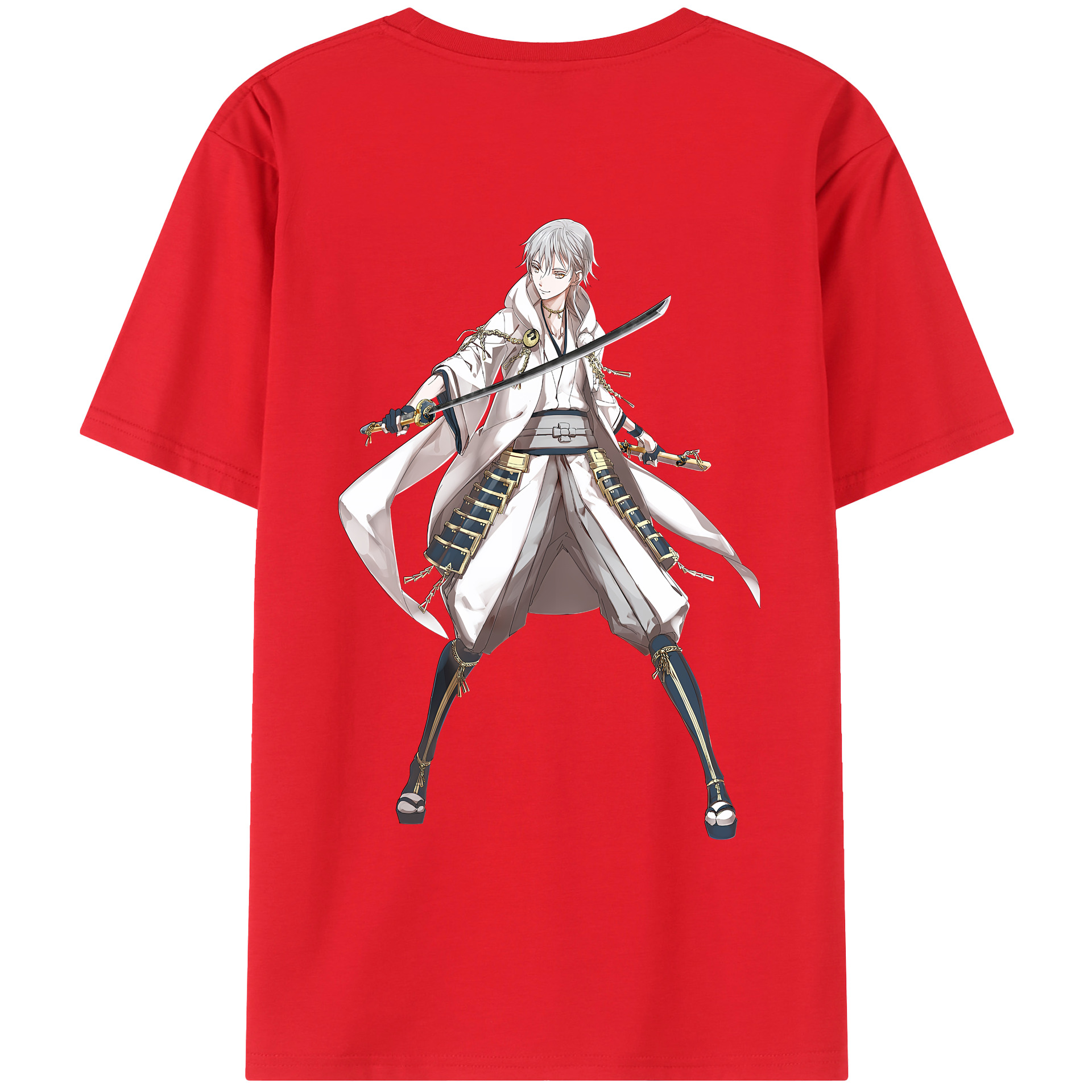 （画像用） 刀剣乱舞 Touken Ranbu 綿100％ メンズ半袖Tシャツ（バックプリント） 通気性