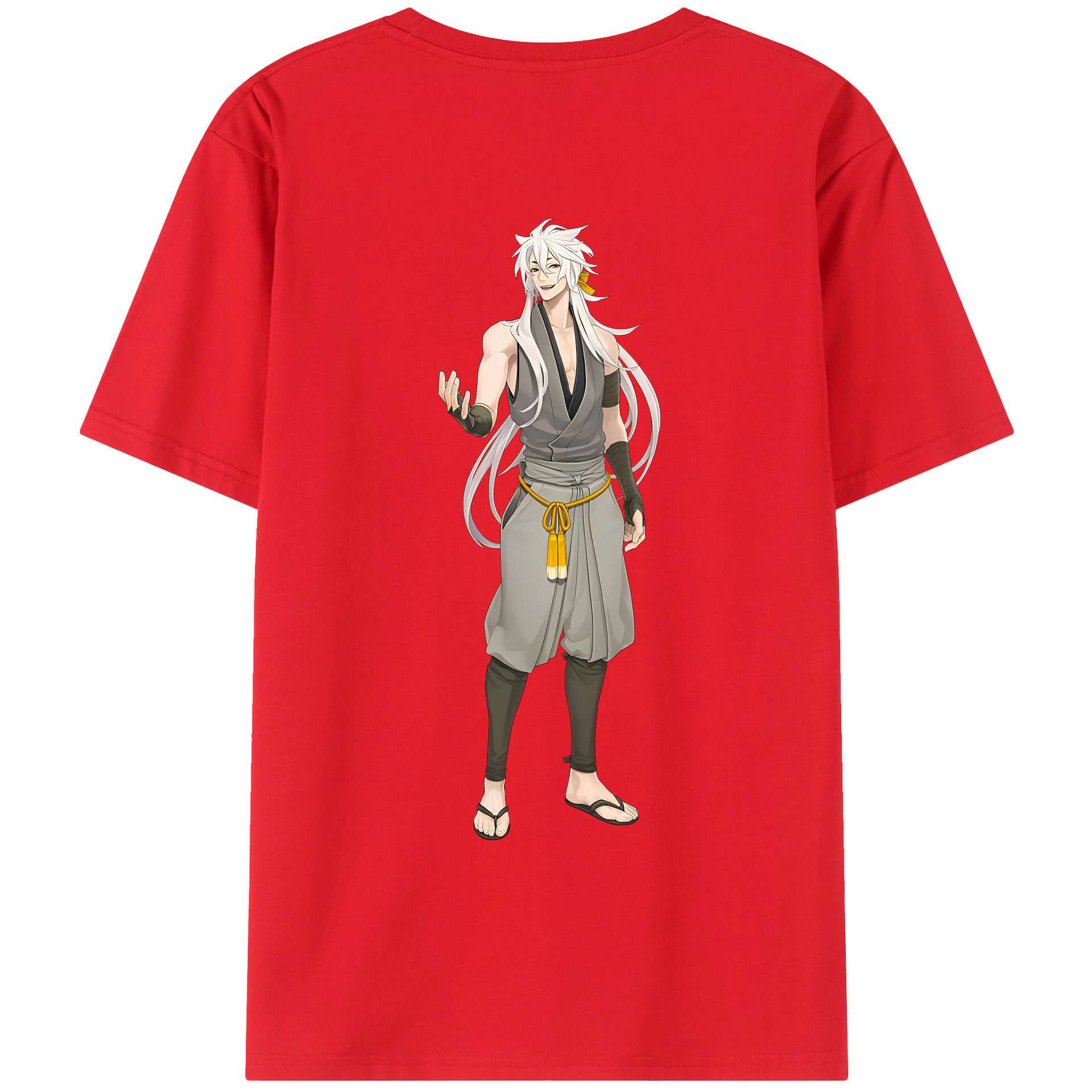 （画像用） 刀剣乱舞 Touken Ranbu 綿100％ メンズ半袖Tシャツ（バックプリント） 通気性
