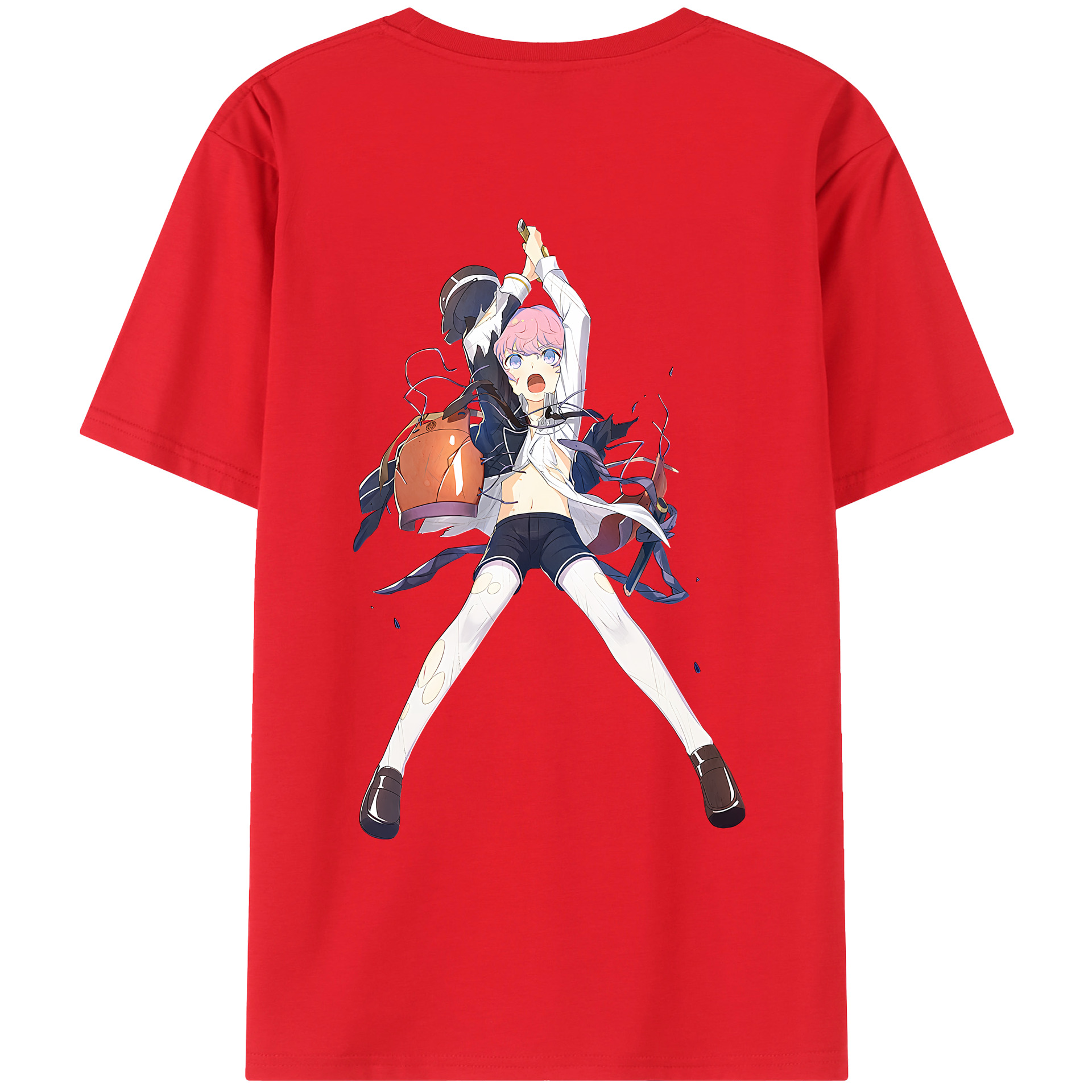 （画像用） 刀剣乱舞 Touken Ranbu 綿100％ メンズ半袖Tシャツ（バックプリント） 通気性