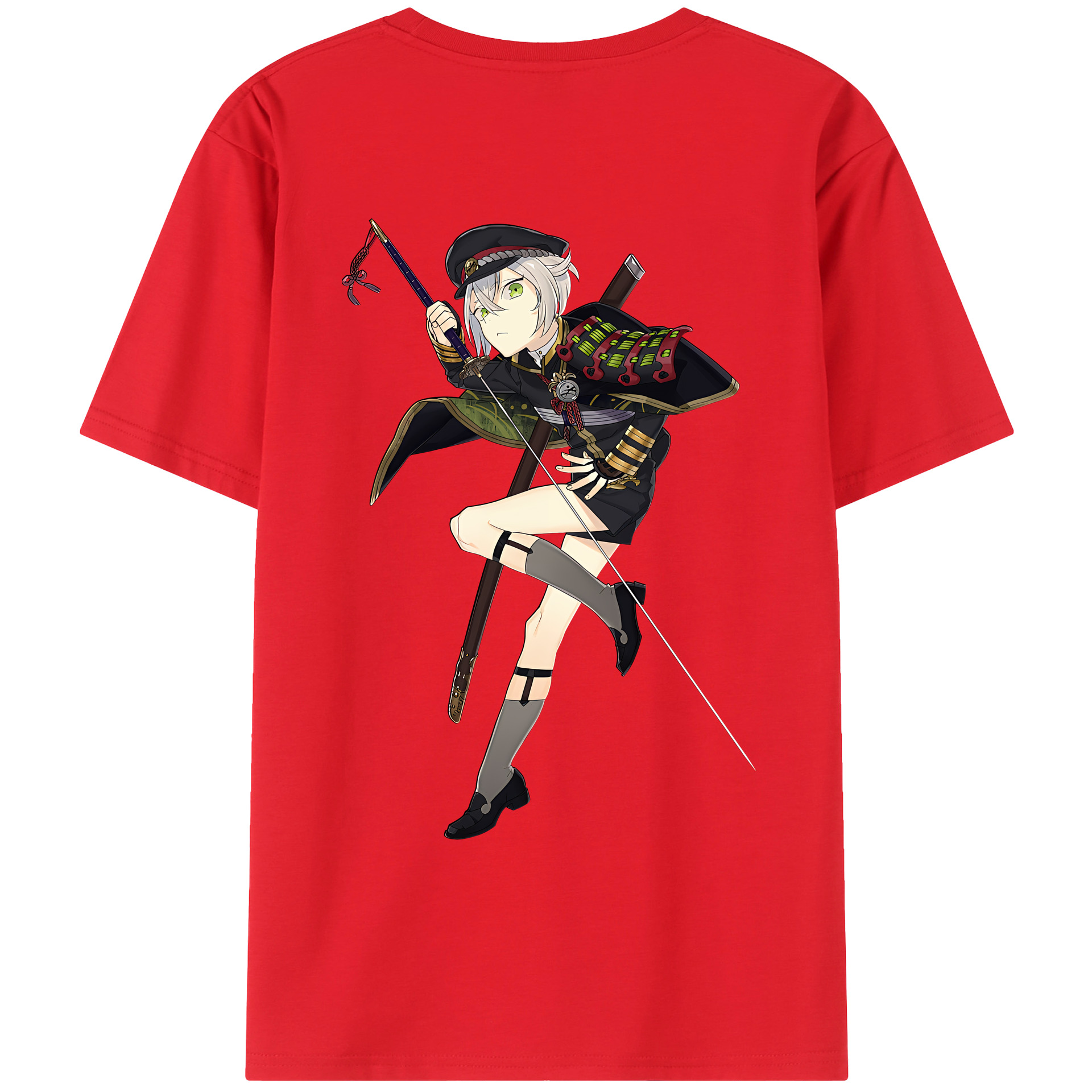 （画像用） 刀剣乱舞 Touken Ranbu 綿100％ メンズ半袖Tシャツ（バックプリント） 通気性