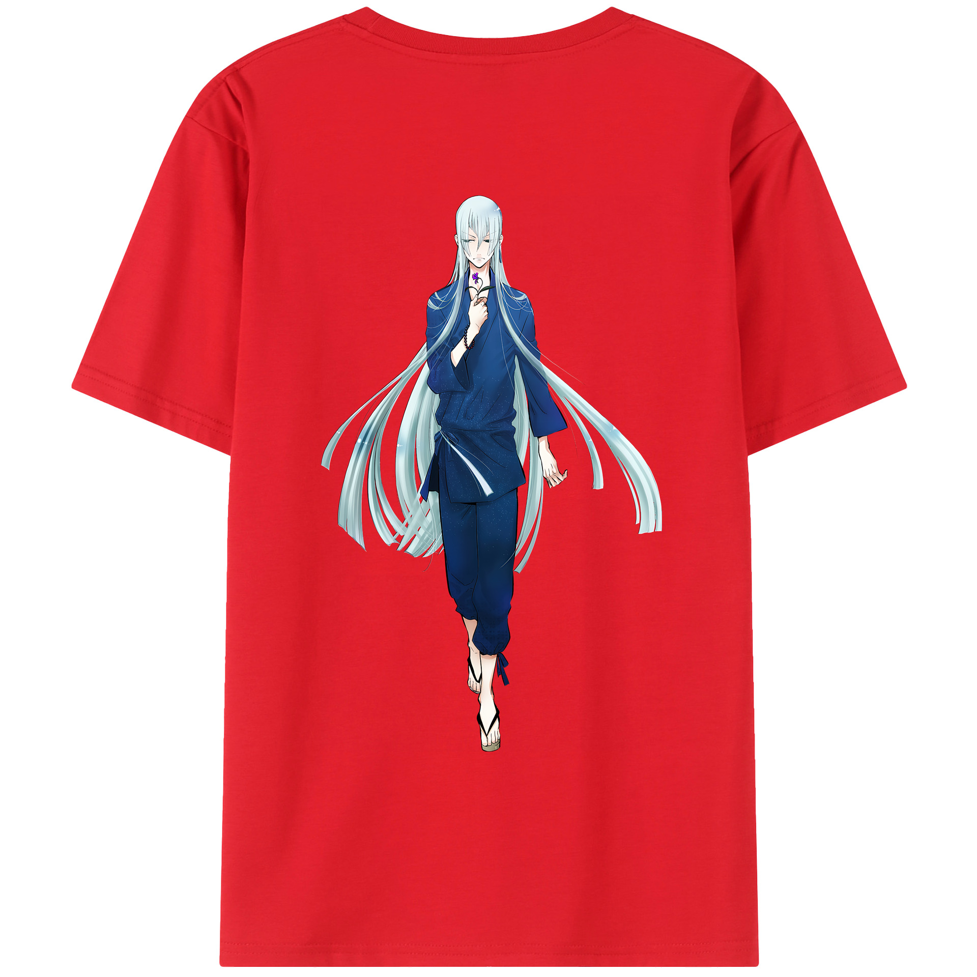 （画像用） 刀剣乱舞 Touken Ranbu 綿100％ メンズ半袖Tシャツ（バックプリント） 通気性