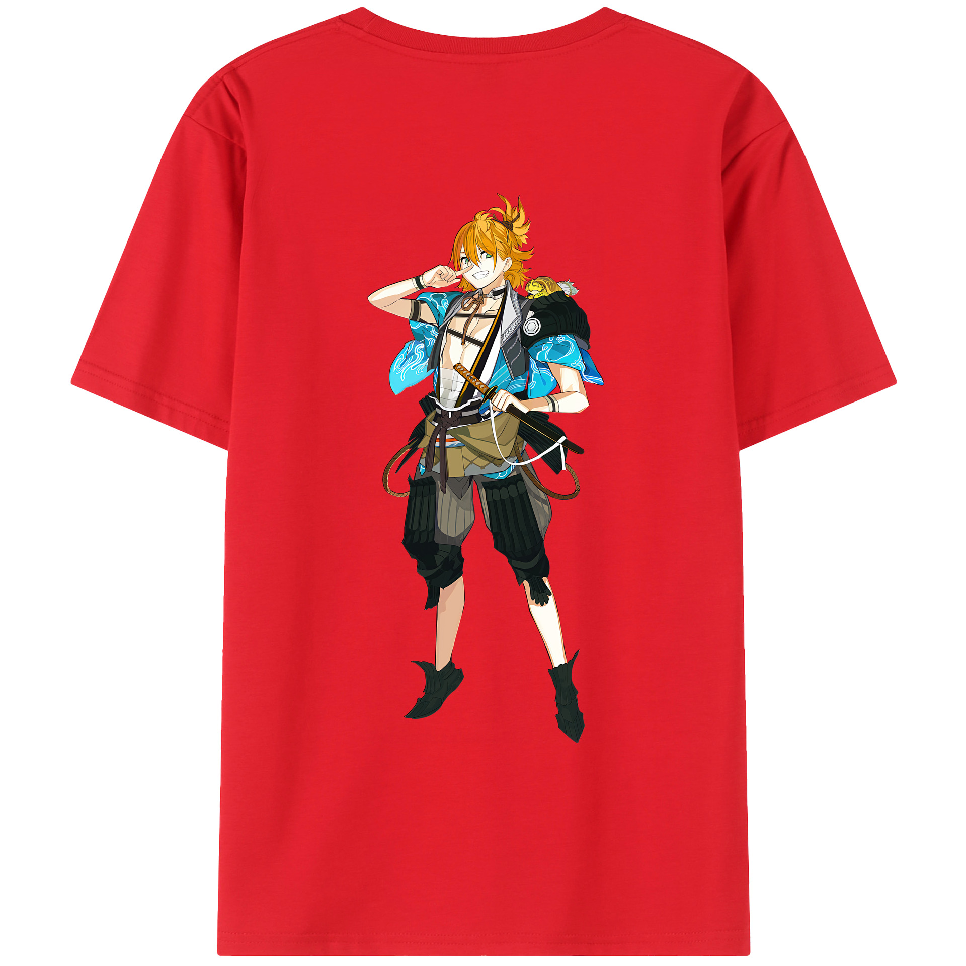 （画像用） 刀剣乱舞 Touken Ranbu 綿100％ メンズ半袖Tシャツ（バックプリント） 通気性