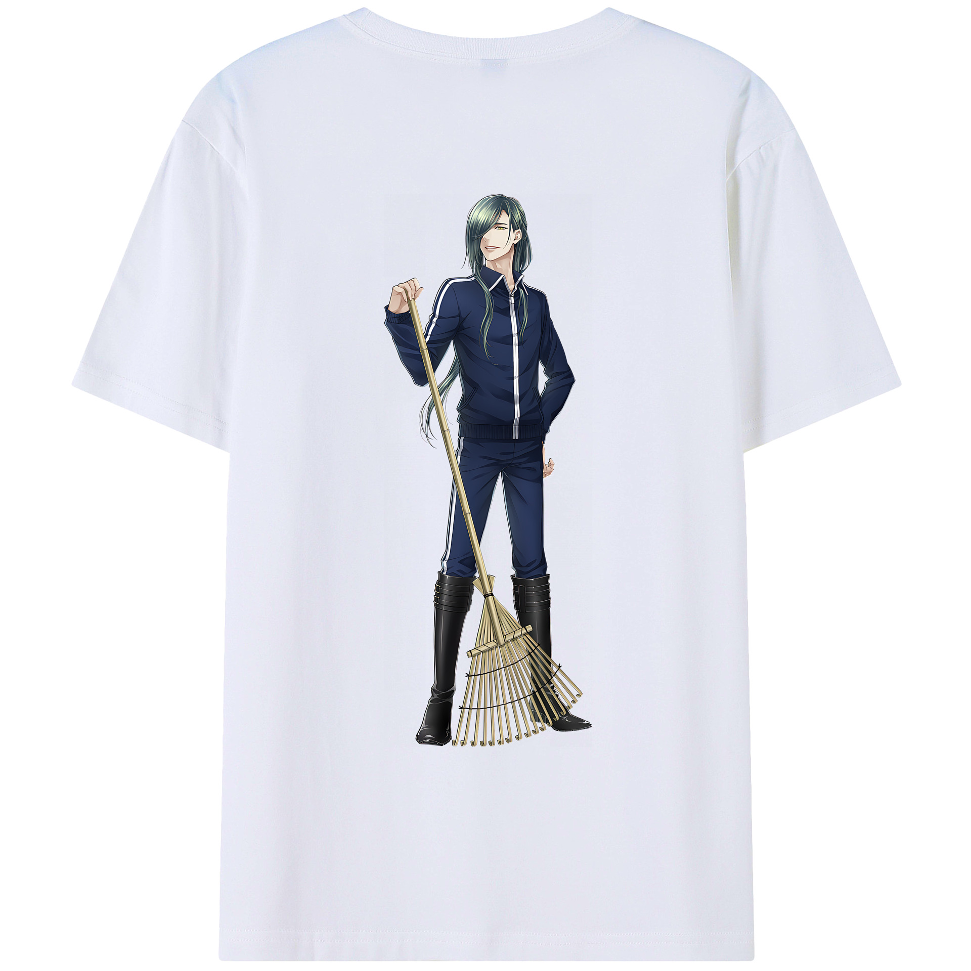 （画像用） 刀剣乱舞 Touken Ranbu 綿100％ メンズ半袖Tシャツ（バックプリント） 通気性