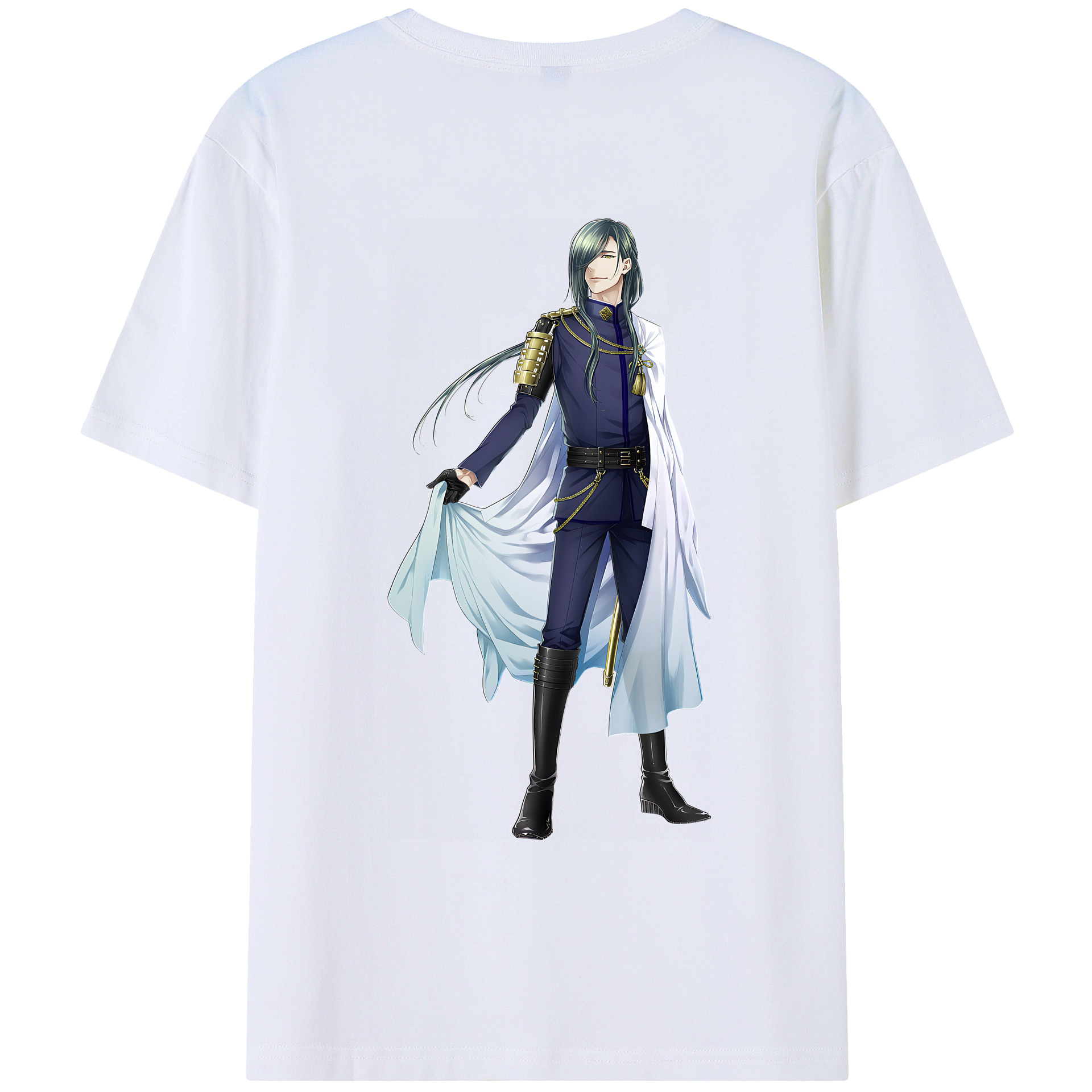 （画像用） 刀剣乱舞 Touken Ranbu 綿100％ メンズ半袖Tシャツ（バックプリント） 通気性