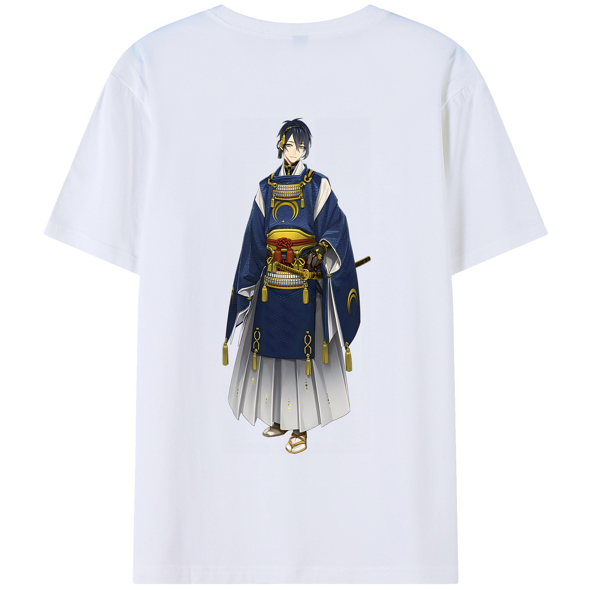 （画像用） 刀剣乱舞 Touken Ranbu 綿100％ メンズ半袖Tシャツ（バックプリント） 通気性