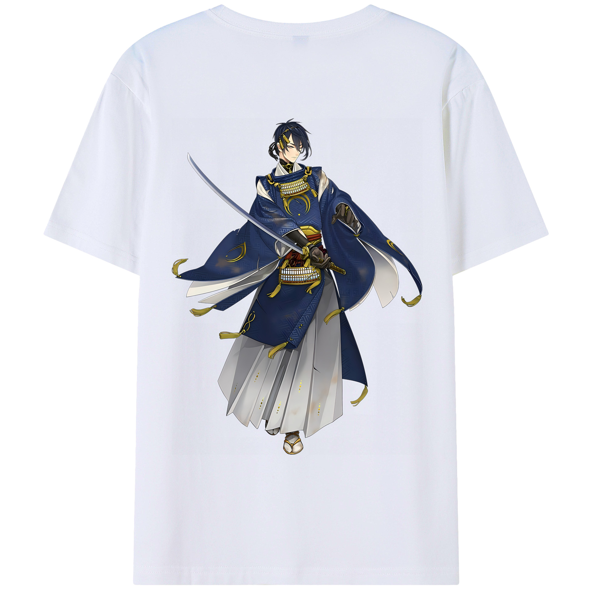 （画像用） 刀剣乱舞 Touken Ranbu 綿100％ メンズ半袖Tシャツ（バックプリント） 通気性