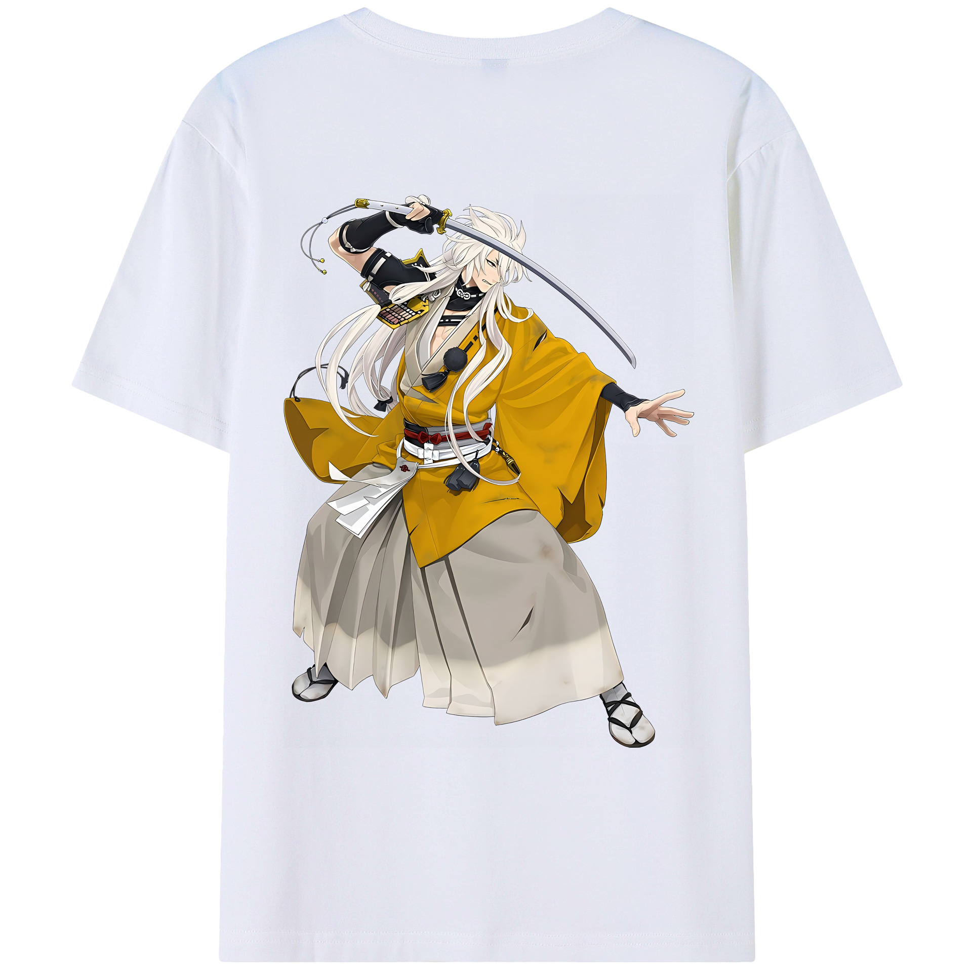 （画像用） 刀剣乱舞 Touken Ranbu 綿100％ メンズ半袖Tシャツ（バックプリント） 通気性