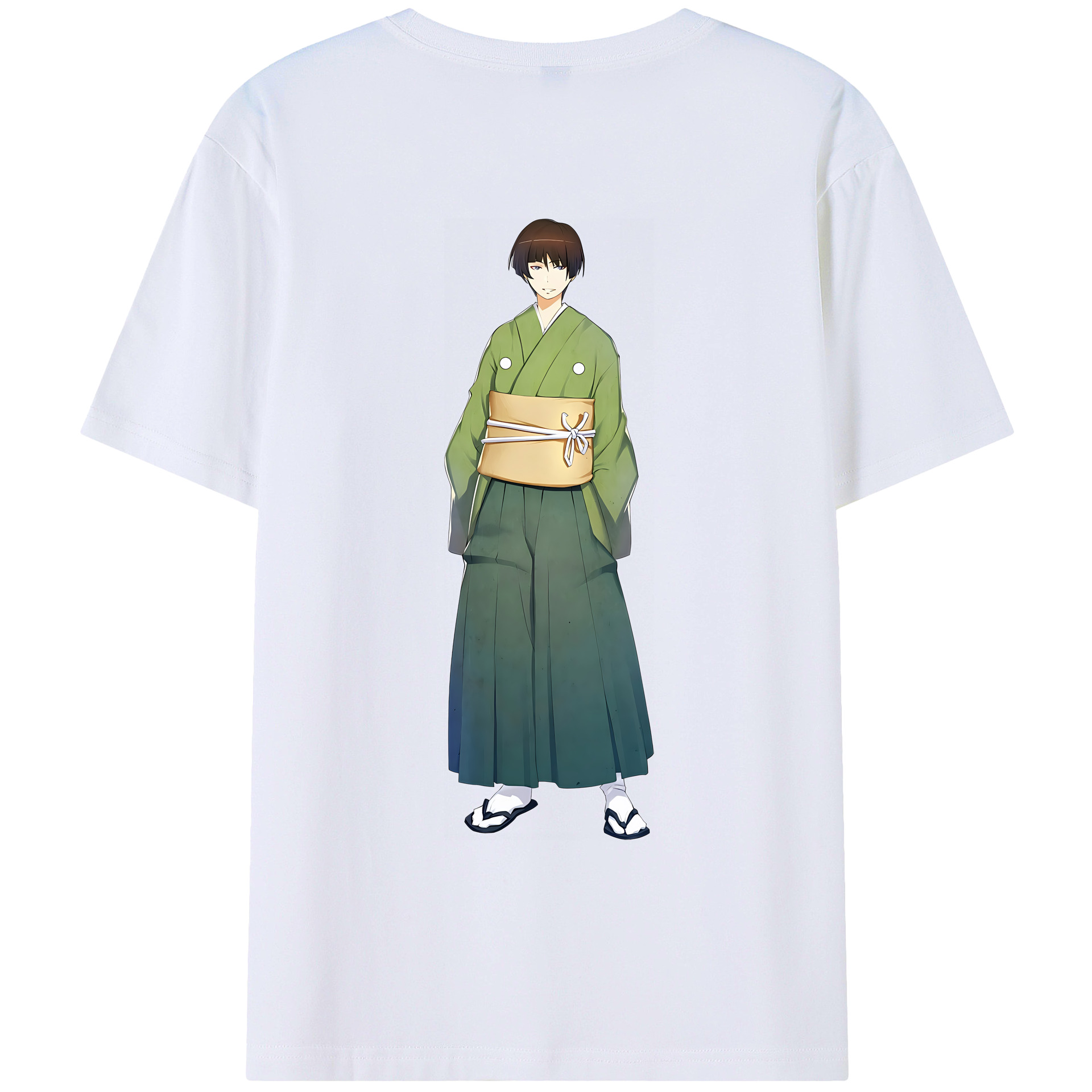 （画像用） 刀剣乱舞 Touken Ranbu 綿100％ メンズ半袖Tシャツ（バックプリント） 通気性