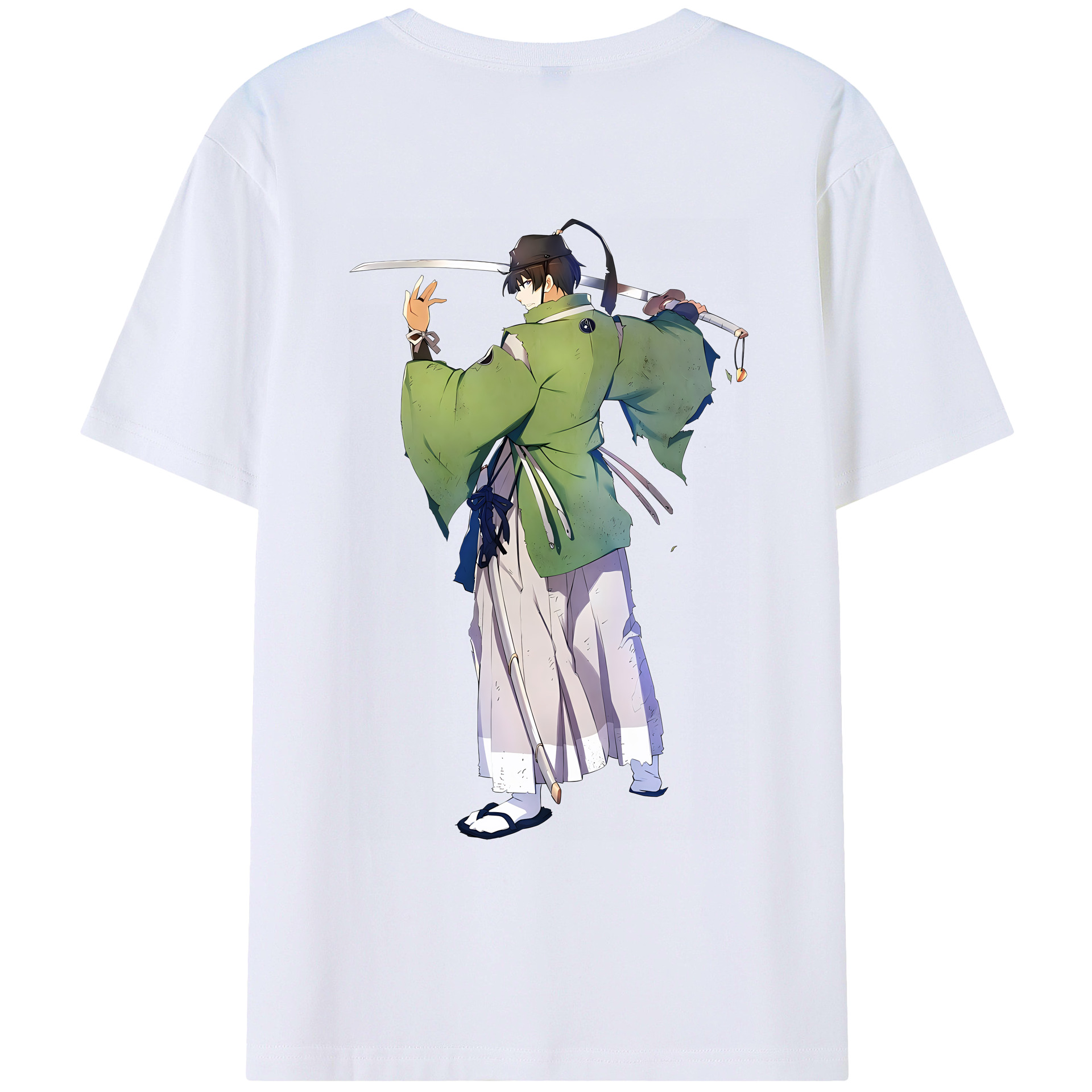 （画像用） 刀剣乱舞 Touken Ranbu 綿100％ メンズ半袖Tシャツ（バックプリント） 通気性