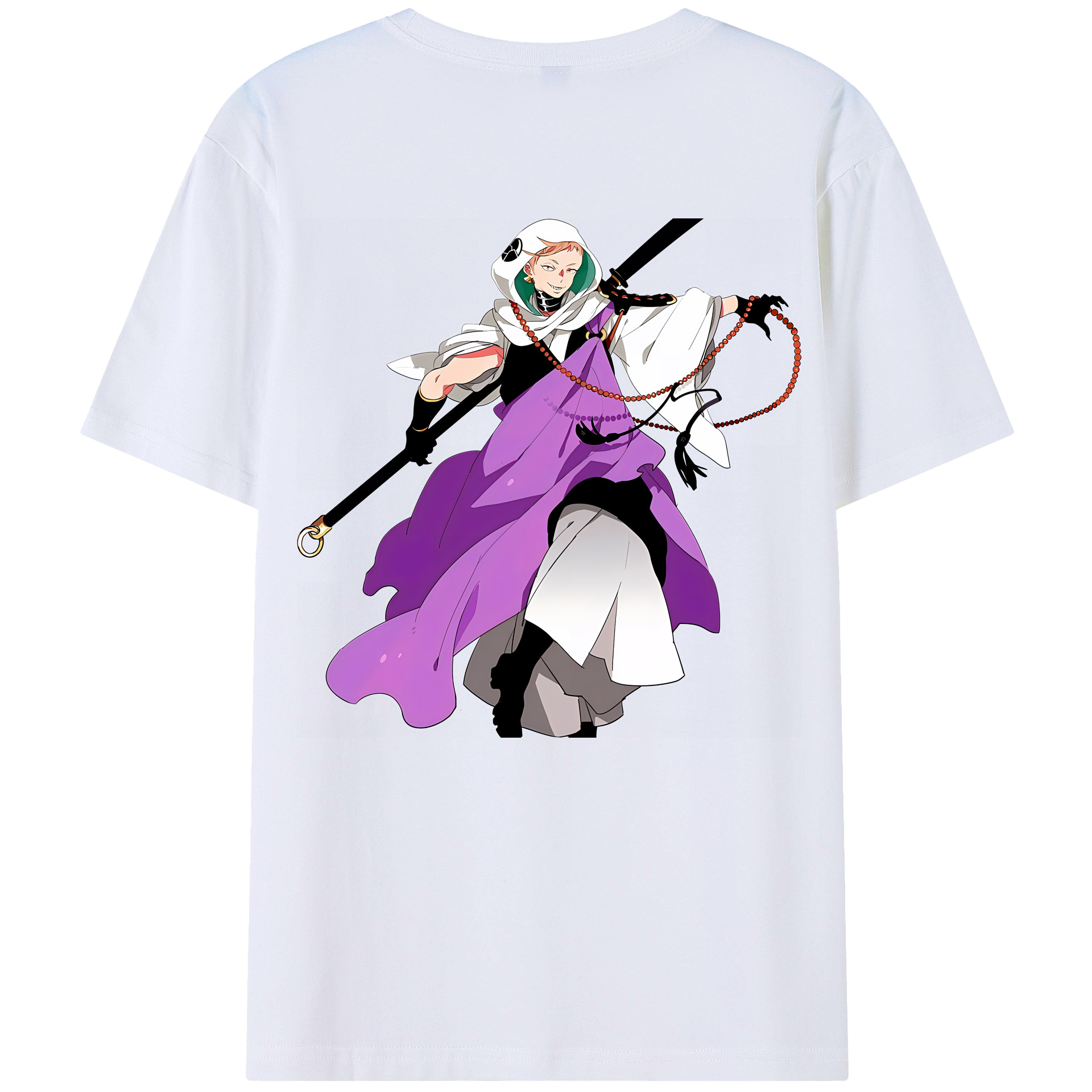 （画像用） 刀剣乱舞 Touken Ranbu 綿100％ メンズ半袖Tシャツ（バックプリント） 通気性