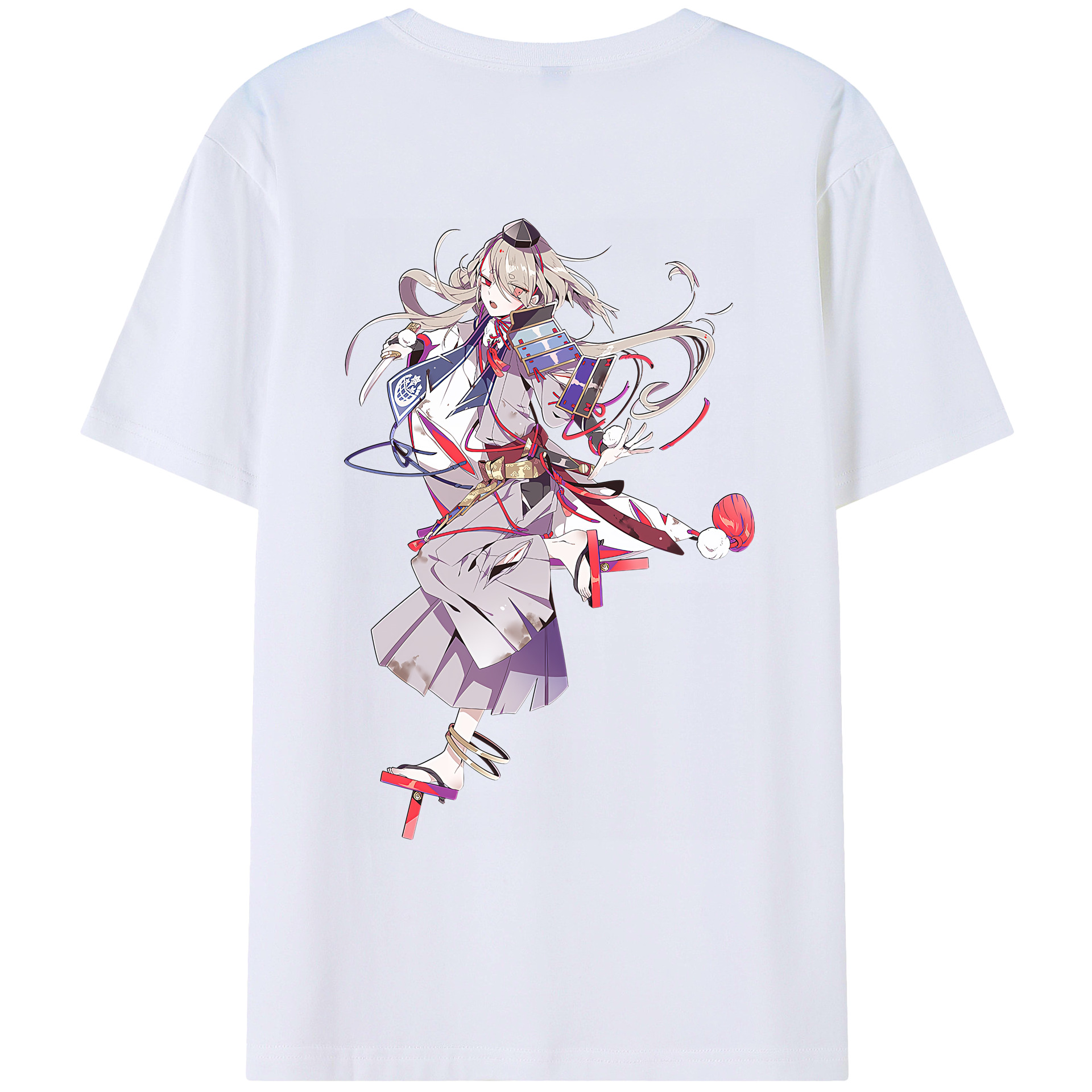 （画像用） 刀剣乱舞 Touken Ranbu 綿100％ メンズ半袖Tシャツ（バックプリント） 通気性