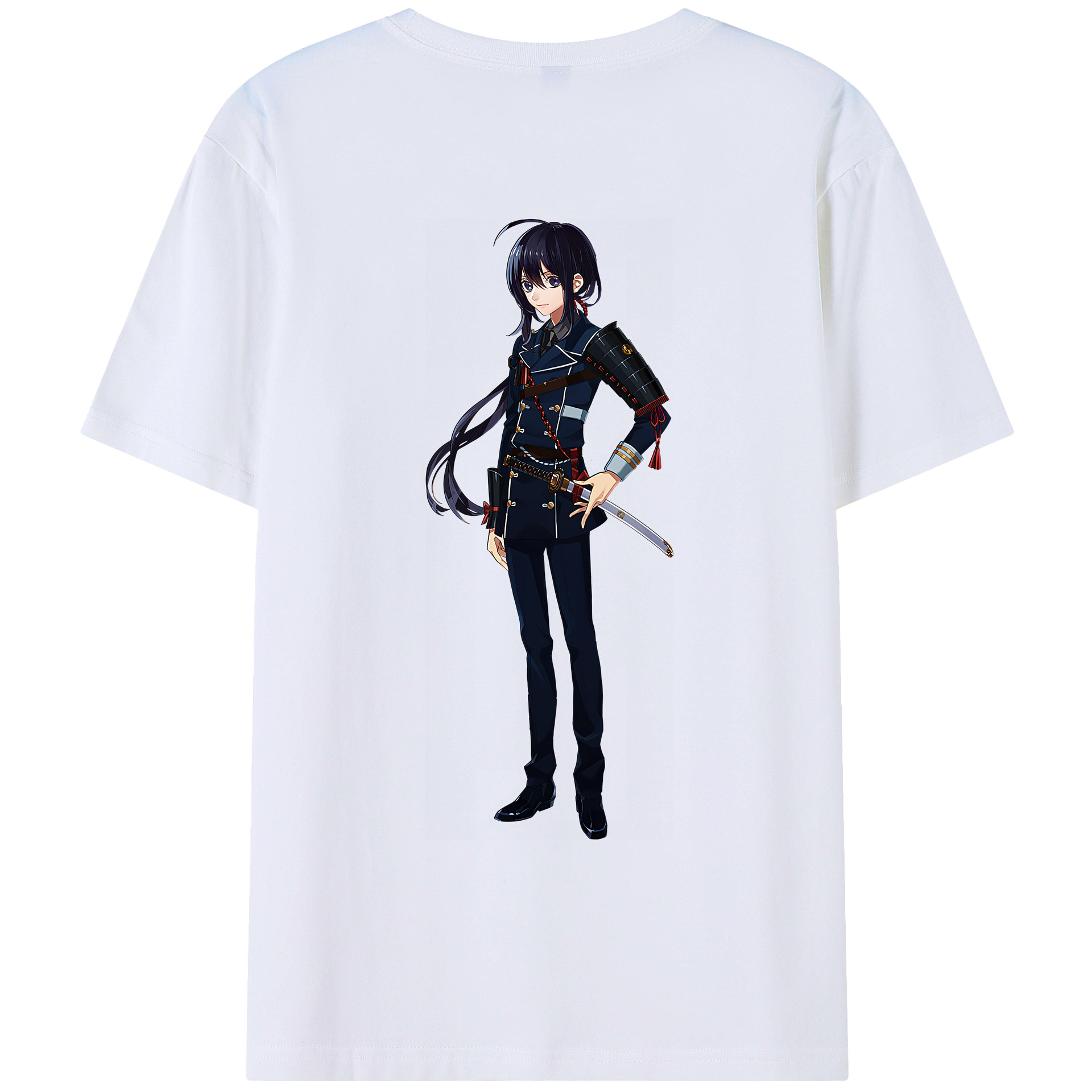 （画像用） 刀剣乱舞 Touken Ranbu 綿100％ メンズ半袖Tシャツ（バックプリント） 通気性