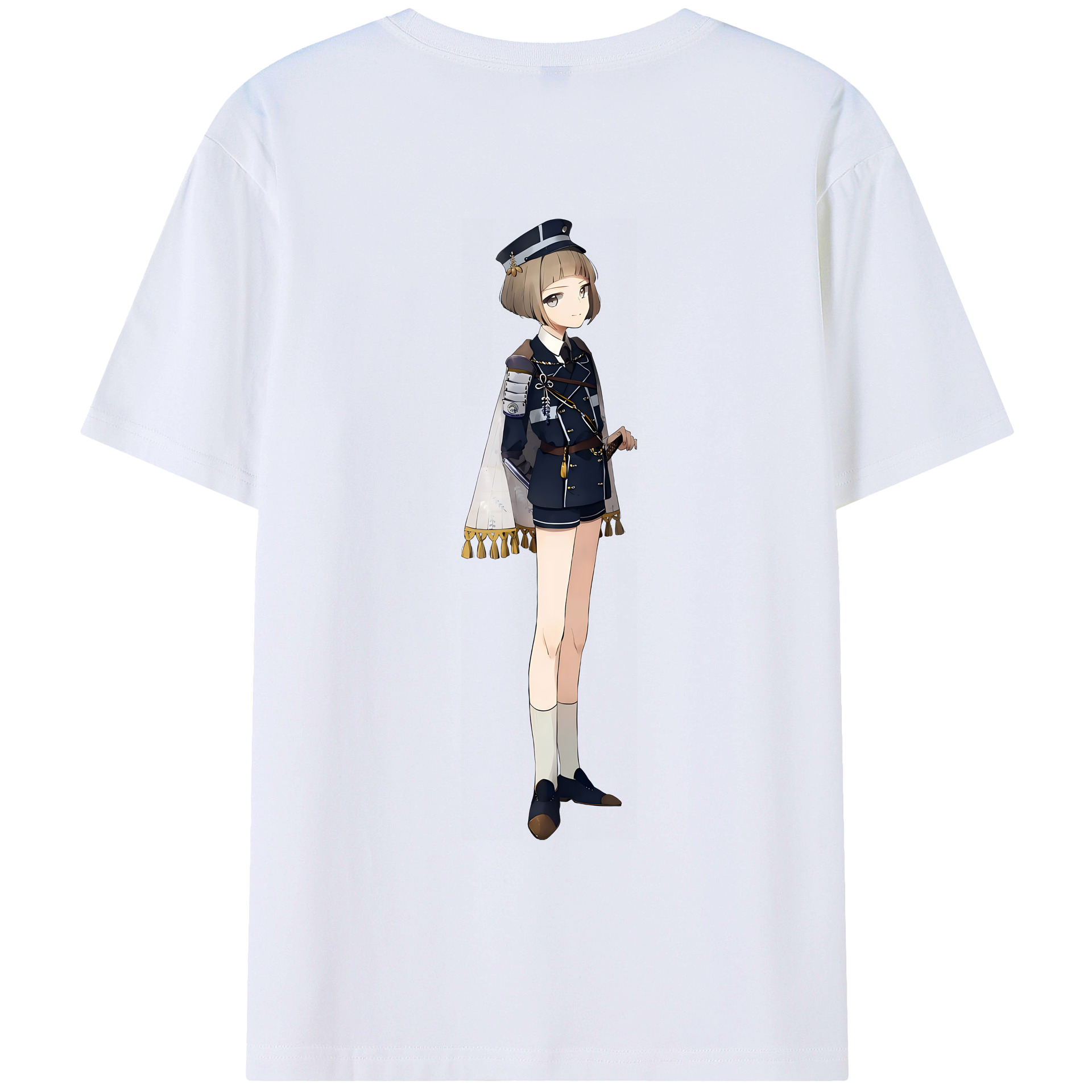 （画像用） 刀剣乱舞 Touken Ranbu 綿100％ メンズ半袖Tシャツ（バックプリント） 通気性