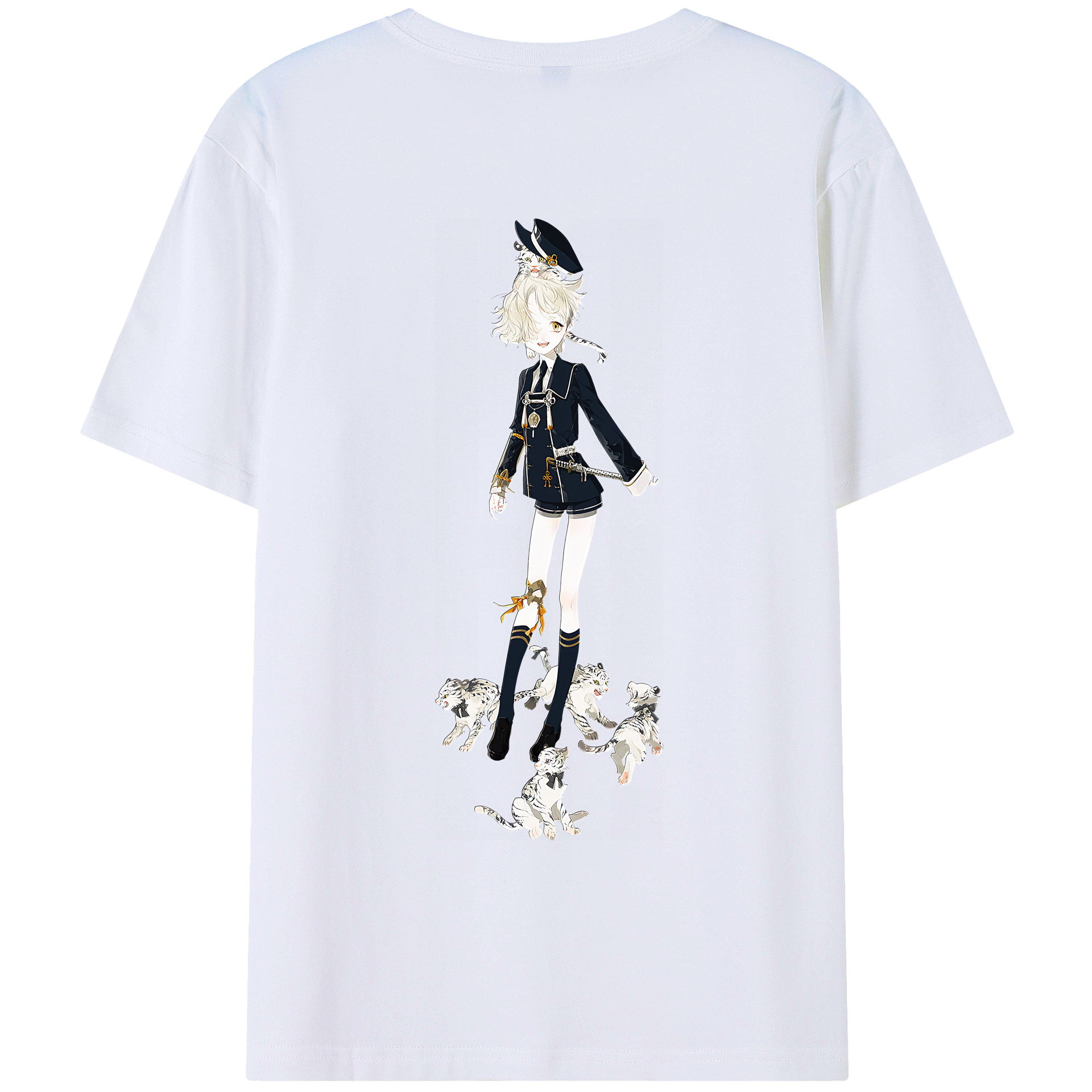 （画像用） 刀剣乱舞 Touken Ranbu 綿100％ メンズ半袖Tシャツ（バックプリント） 通気性