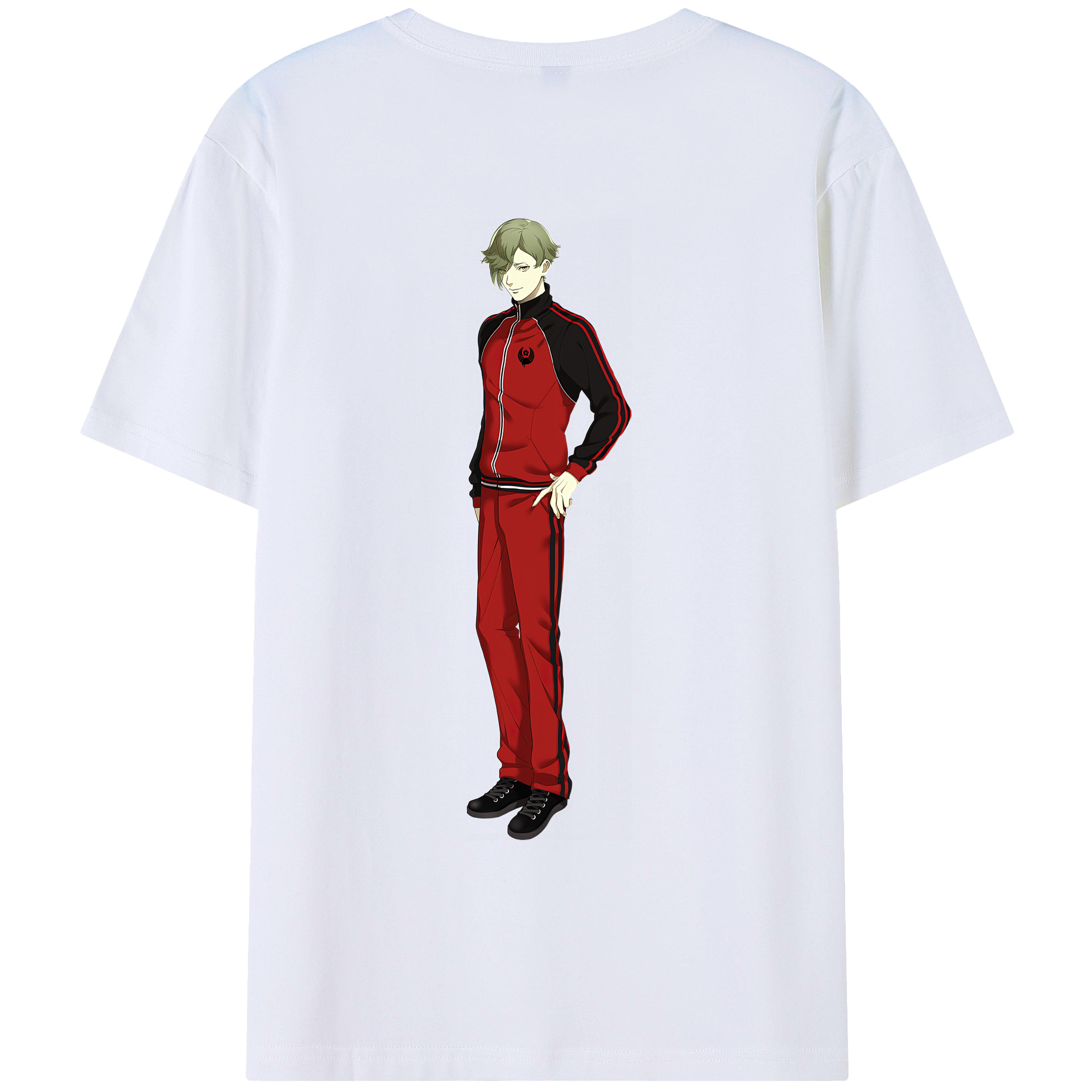 （画像用） 刀剣乱舞 Touken Ranbu 綿100％ メンズ半袖Tシャツ（バックプリント） 通気性