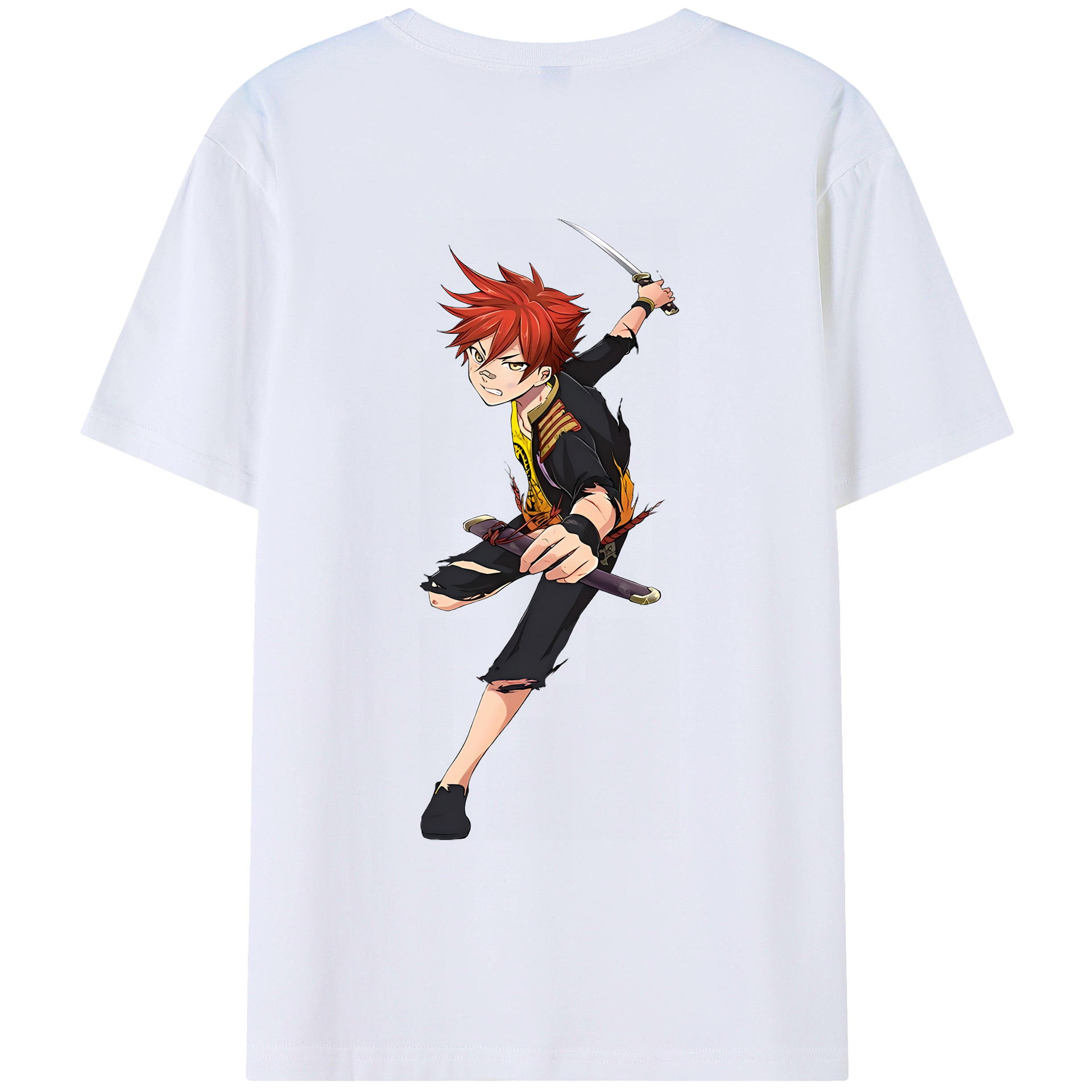 （画像用） 刀剣乱舞 Touken Ranbu 綿100％ メンズ半袖Tシャツ（バックプリント） 通気性