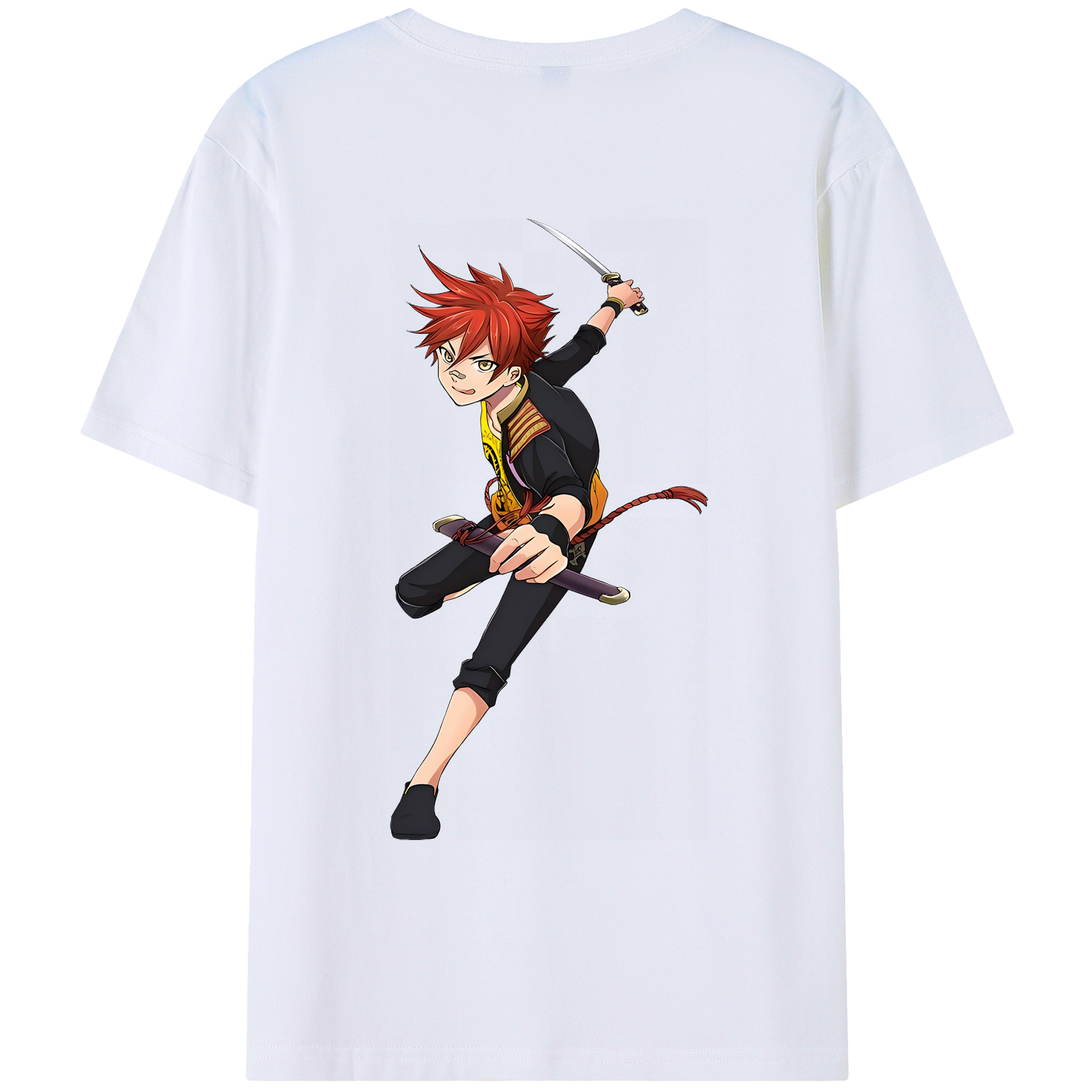 （画像用） 刀剣乱舞 Touken Ranbu 綿100％ メンズ半袖Tシャツ（バックプリント） 通気性