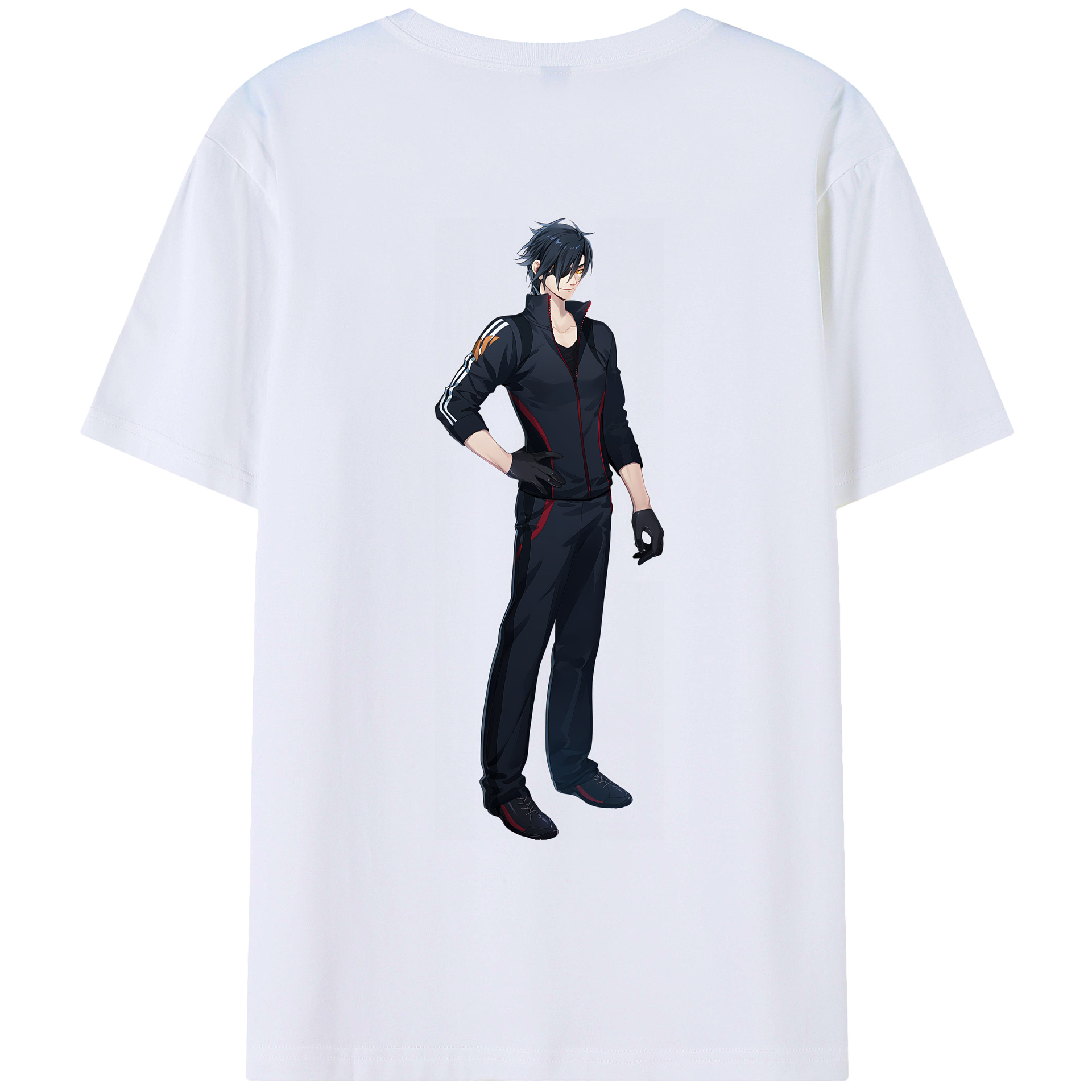 （画像用） 刀剣乱舞 Touken Ranbu 綿100％ メンズ半袖Tシャツ（バックプリント） 通気性