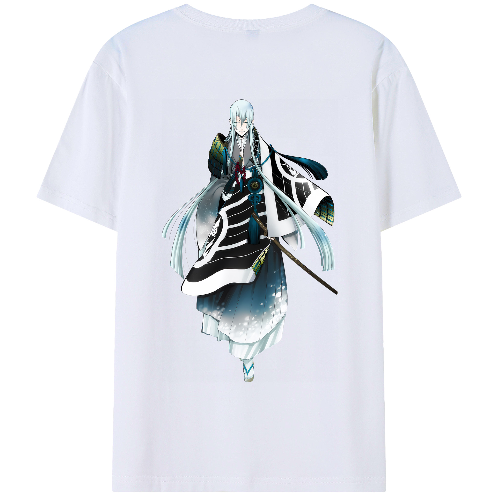 （画像用） 刀剣乱舞 Touken Ranbu 綿100％ メンズ半袖Tシャツ（バックプリント） 通気性