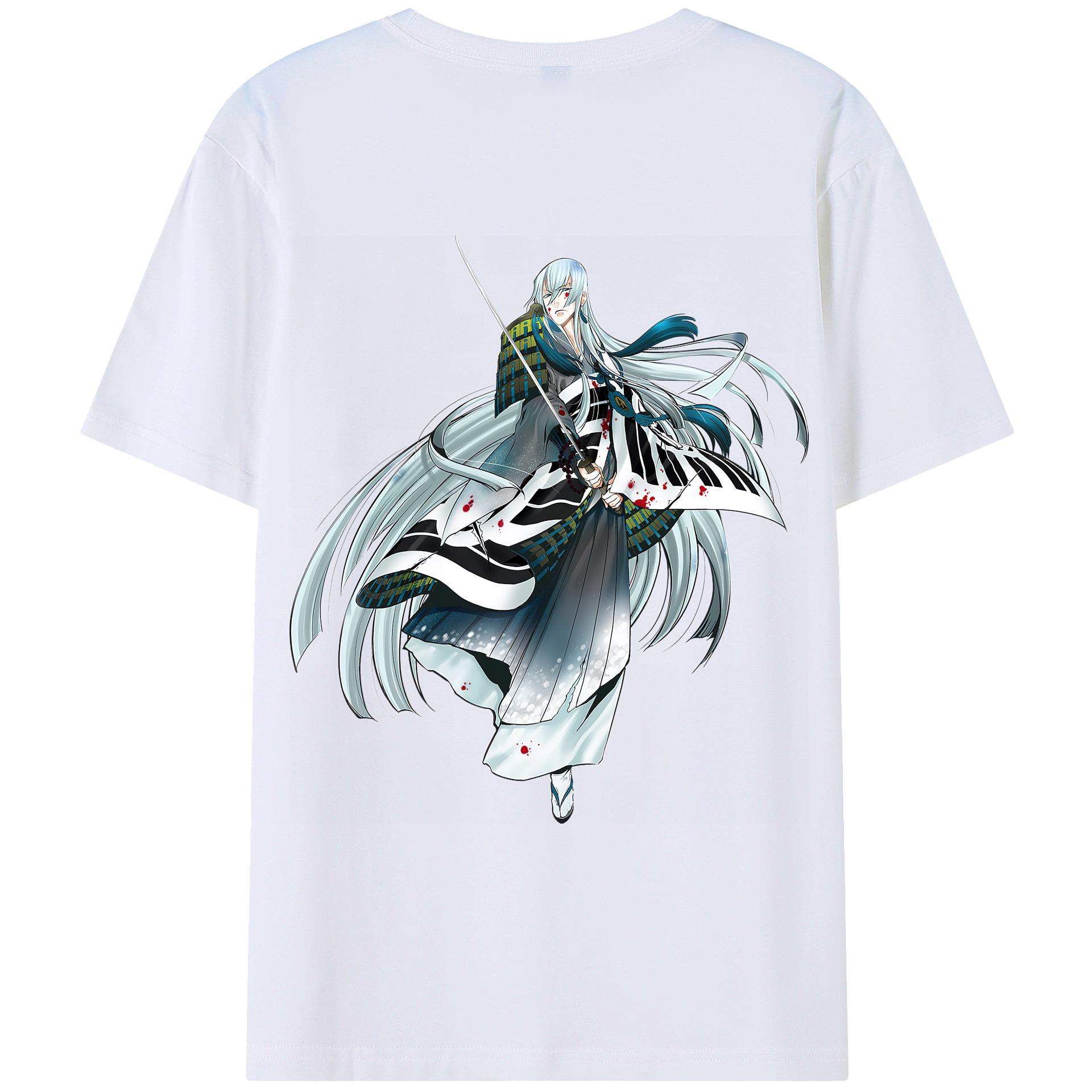 （画像用） 刀剣乱舞 Touken Ranbu 綿100％ メンズ半袖Tシャツ（バックプリント） 通気性