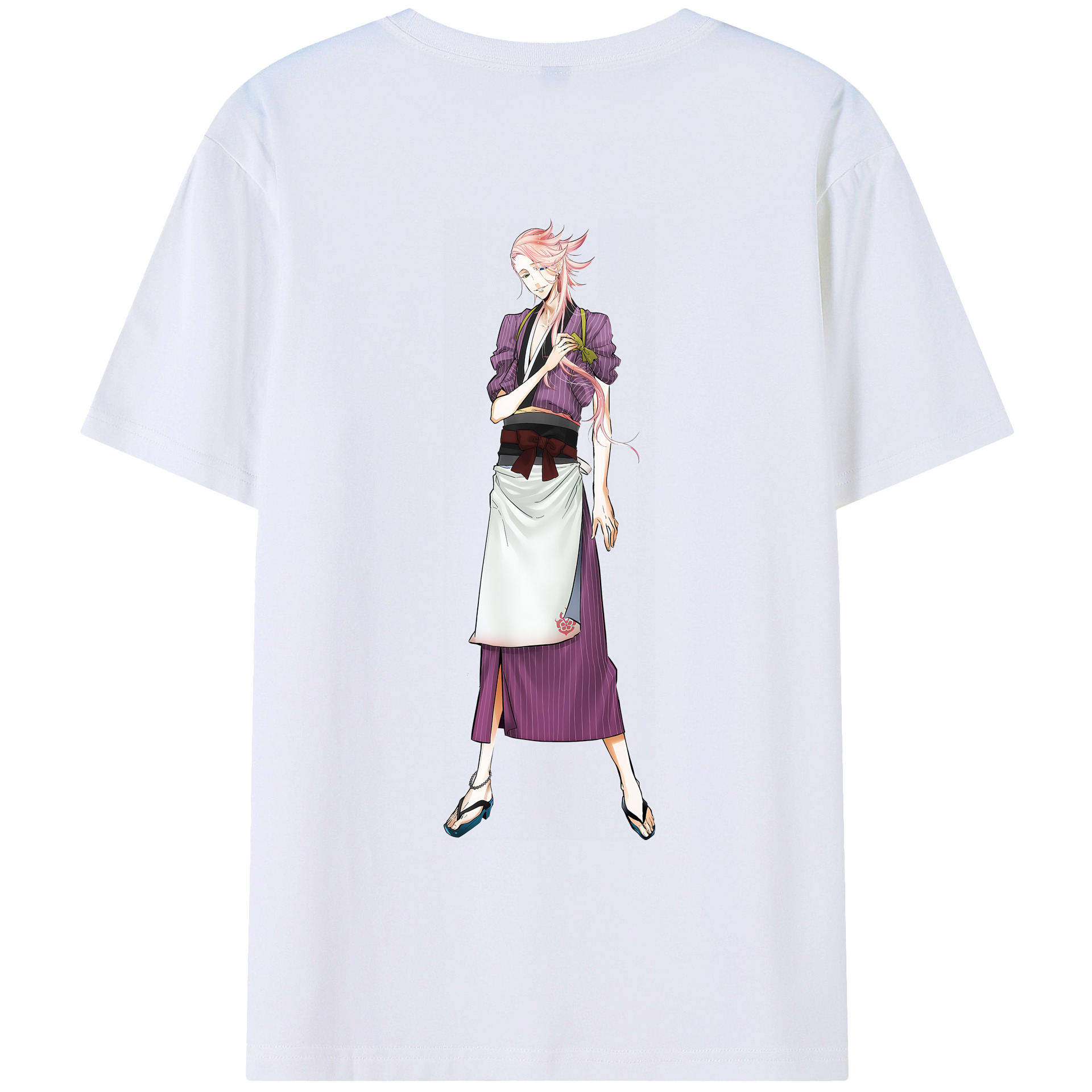 （画像用） 刀剣乱舞 Touken Ranbu 綿100％ メンズ半袖Tシャツ（バックプリント） 通気性
