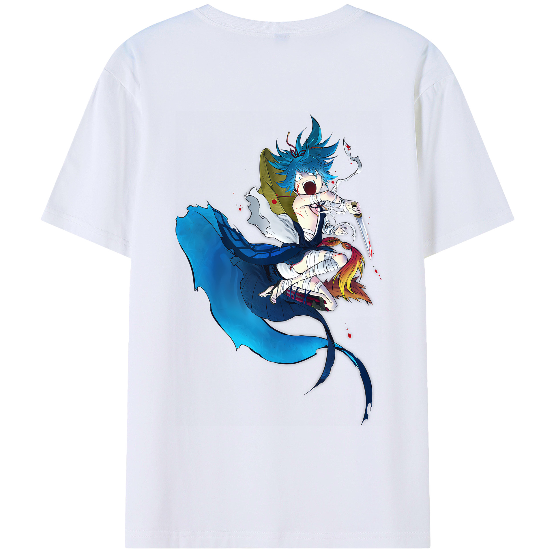 （画像用） 刀剣乱舞 Touken Ranbu 綿100％ メンズ半袖Tシャツ（バックプリント） 通気性