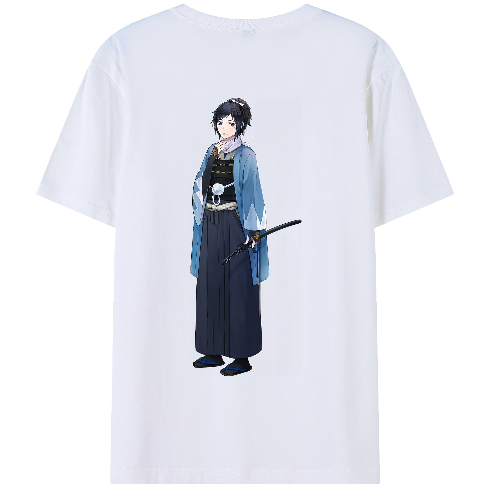 （画像用） 刀剣乱舞 Touken Ranbu 綿100％ メンズ半袖Tシャツ（バックプリント） 通気性
