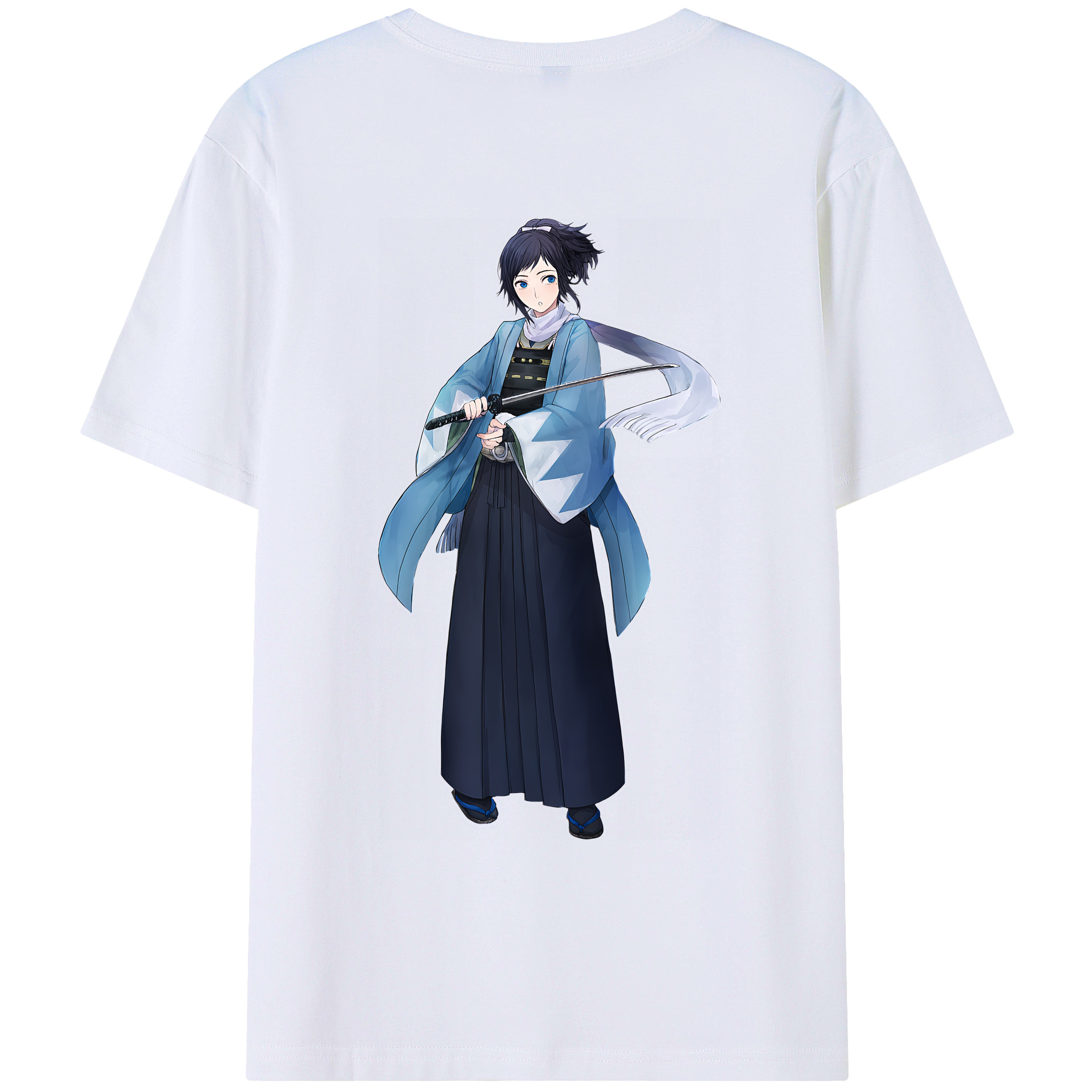 （画像用） 刀剣乱舞 Touken Ranbu 綿100％ メンズ半袖Tシャツ（バックプリント） 通気性