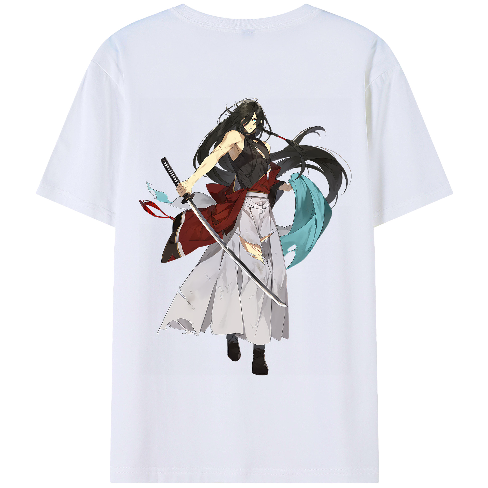 （画像用） 刀剣乱舞 Touken Ranbu 綿100％ メンズ半袖Tシャツ（バックプリント） 通気性