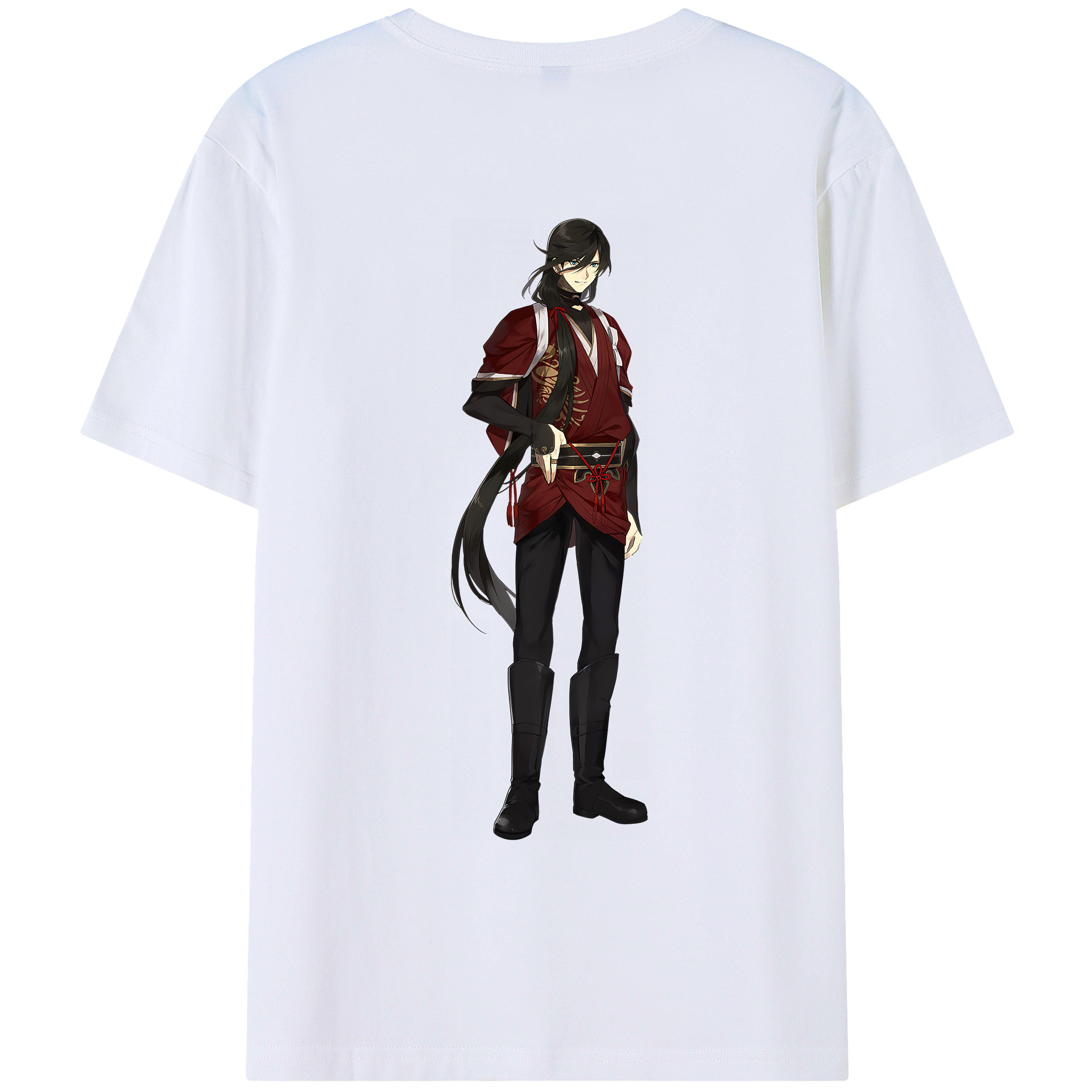 （画像用） 刀剣乱舞 Touken Ranbu 綿100％ メンズ半袖Tシャツ（バックプリント） 通気性