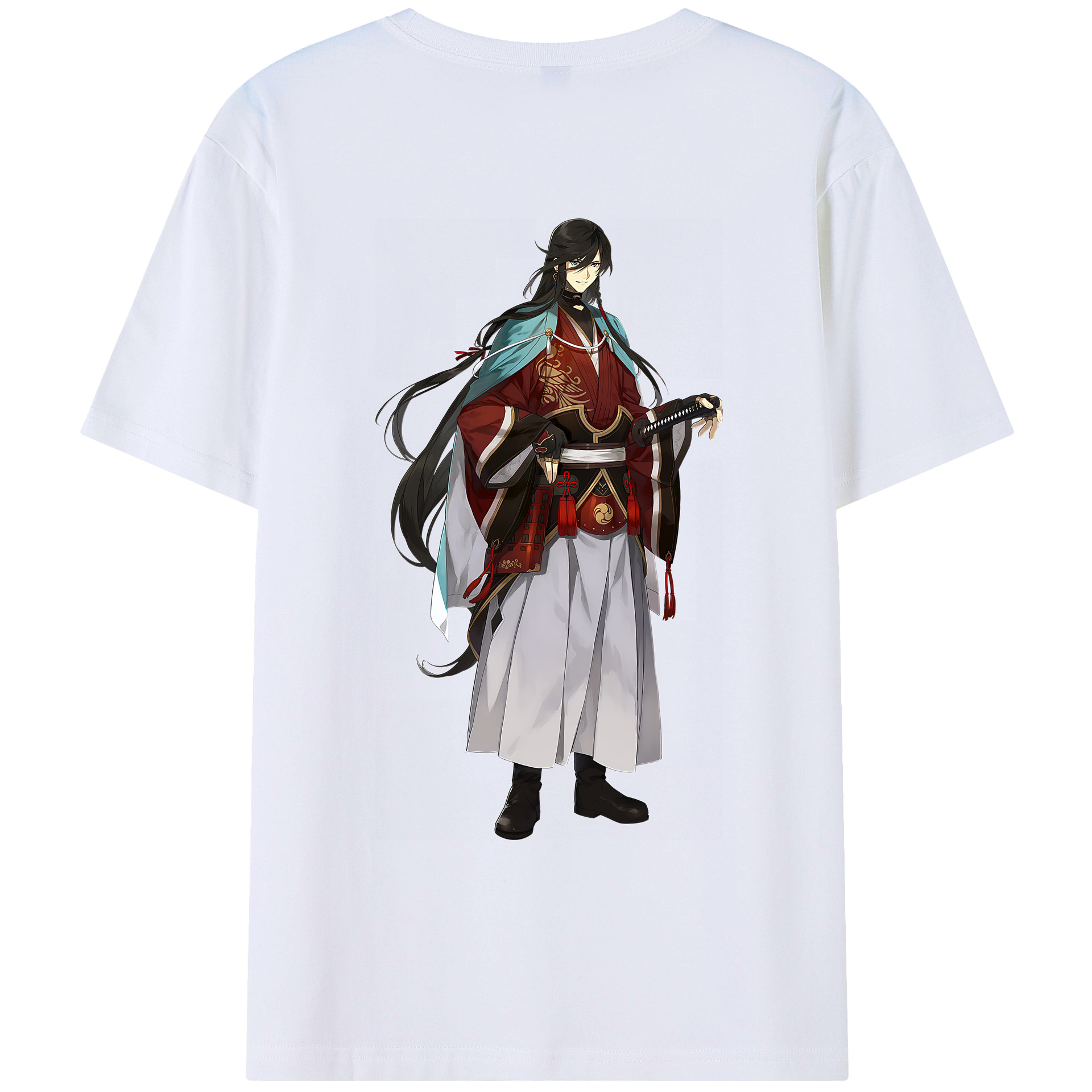 （画像用） 刀剣乱舞 Touken Ranbu 綿100％ メンズ半袖Tシャツ（バックプリント） 通気性