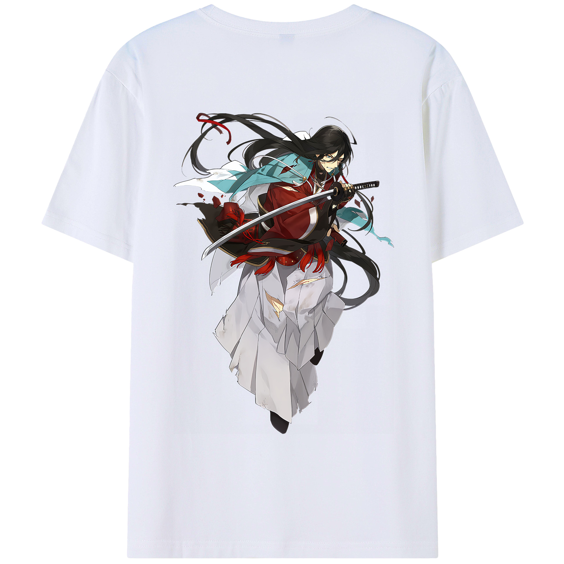 （画像用） 刀剣乱舞 Touken Ranbu 綿100％ メンズ半袖Tシャツ（バックプリント） 通気性
