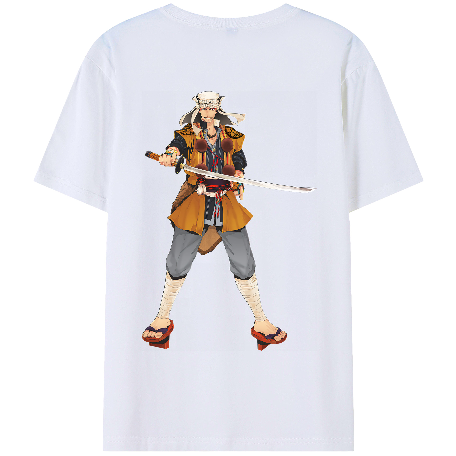 （画像用） 刀剣乱舞 Touken Ranbu 綿100％ メンズ半袖Tシャツ（バックプリント） 通気性