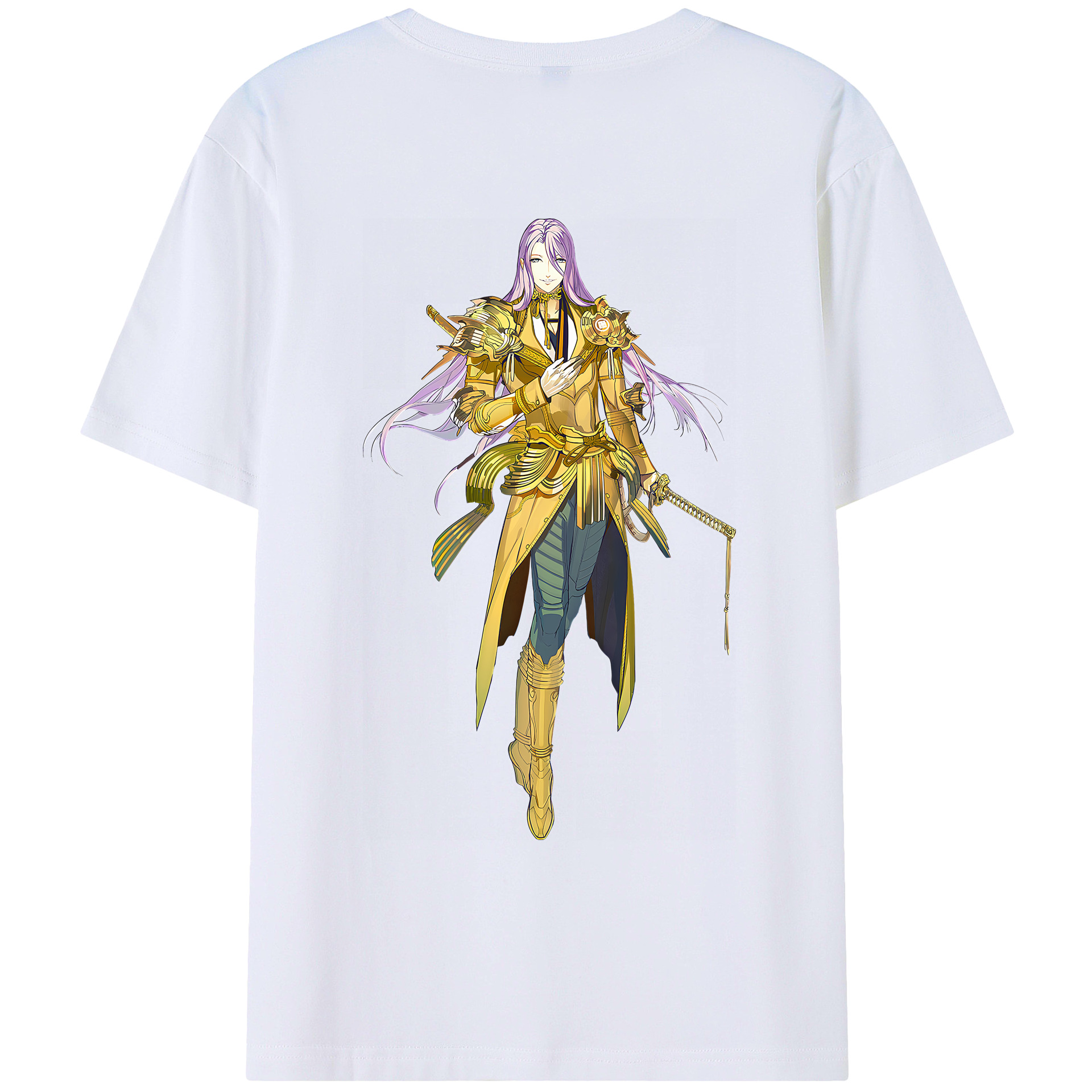 （画像用） 刀剣乱舞 Touken Ranbu 綿100％ メンズ半袖Tシャツ（バックプリント） 通気性