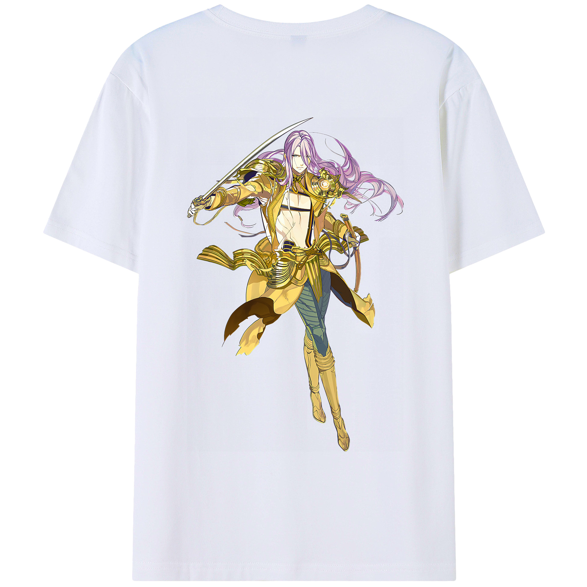 （画像用） 刀剣乱舞 Touken Ranbu 綿100％ メンズ半袖Tシャツ（バックプリント） 通気性