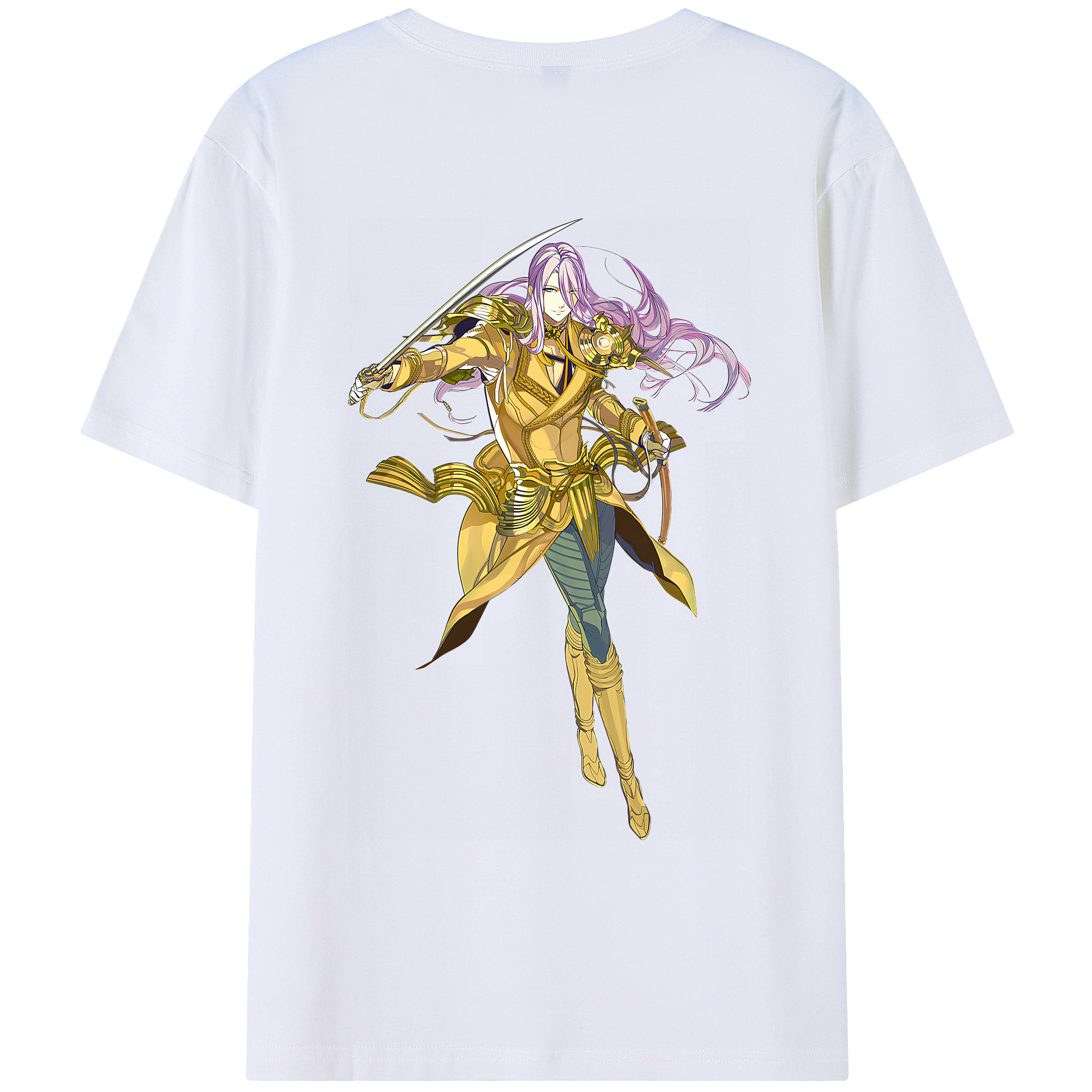 （画像用） 刀剣乱舞 Touken Ranbu 綿100％ メンズ半袖Tシャツ（バックプリント） 通気性