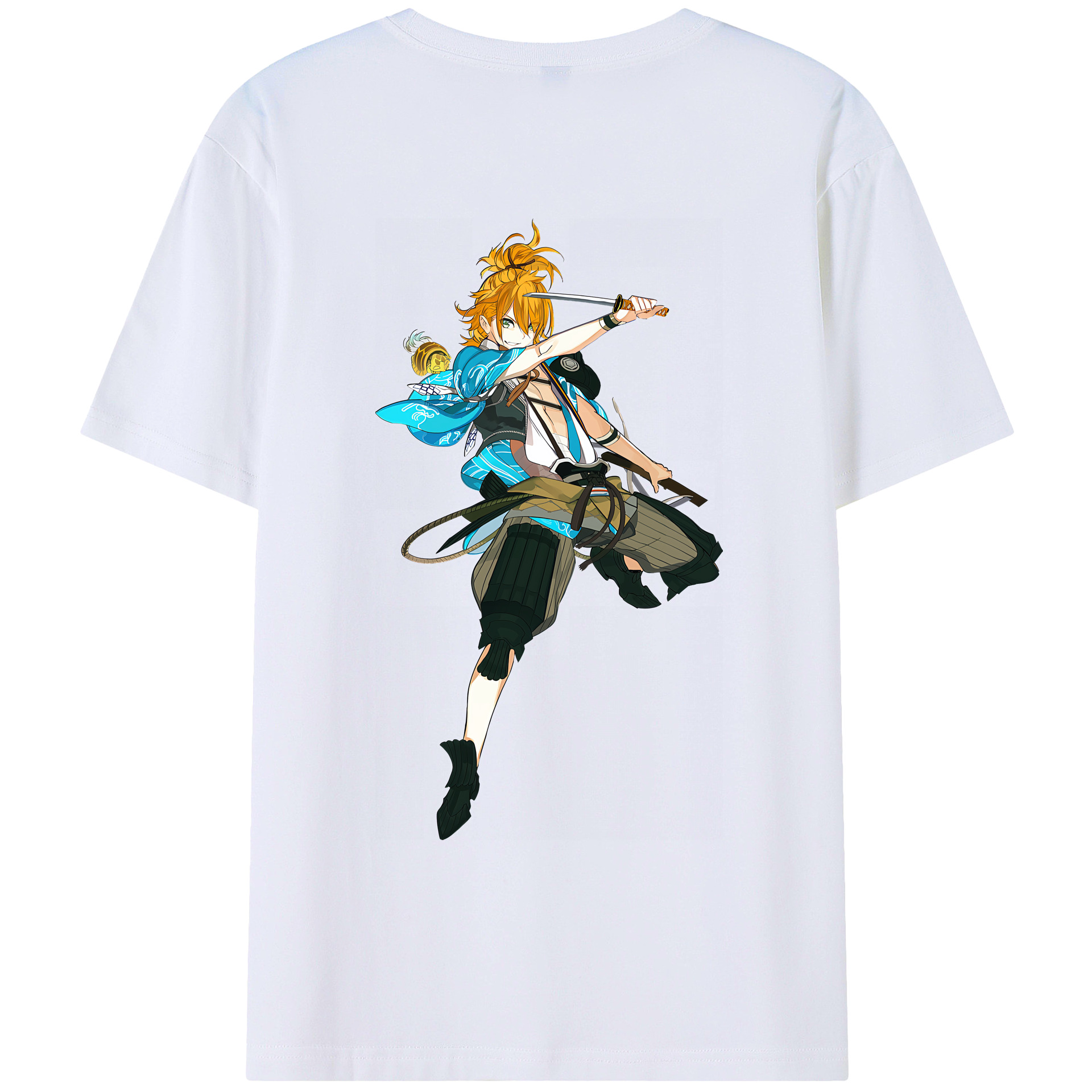 （画像用） 刀剣乱舞 Touken Ranbu 綿100％ メンズ半袖Tシャツ（バックプリント） 通気性