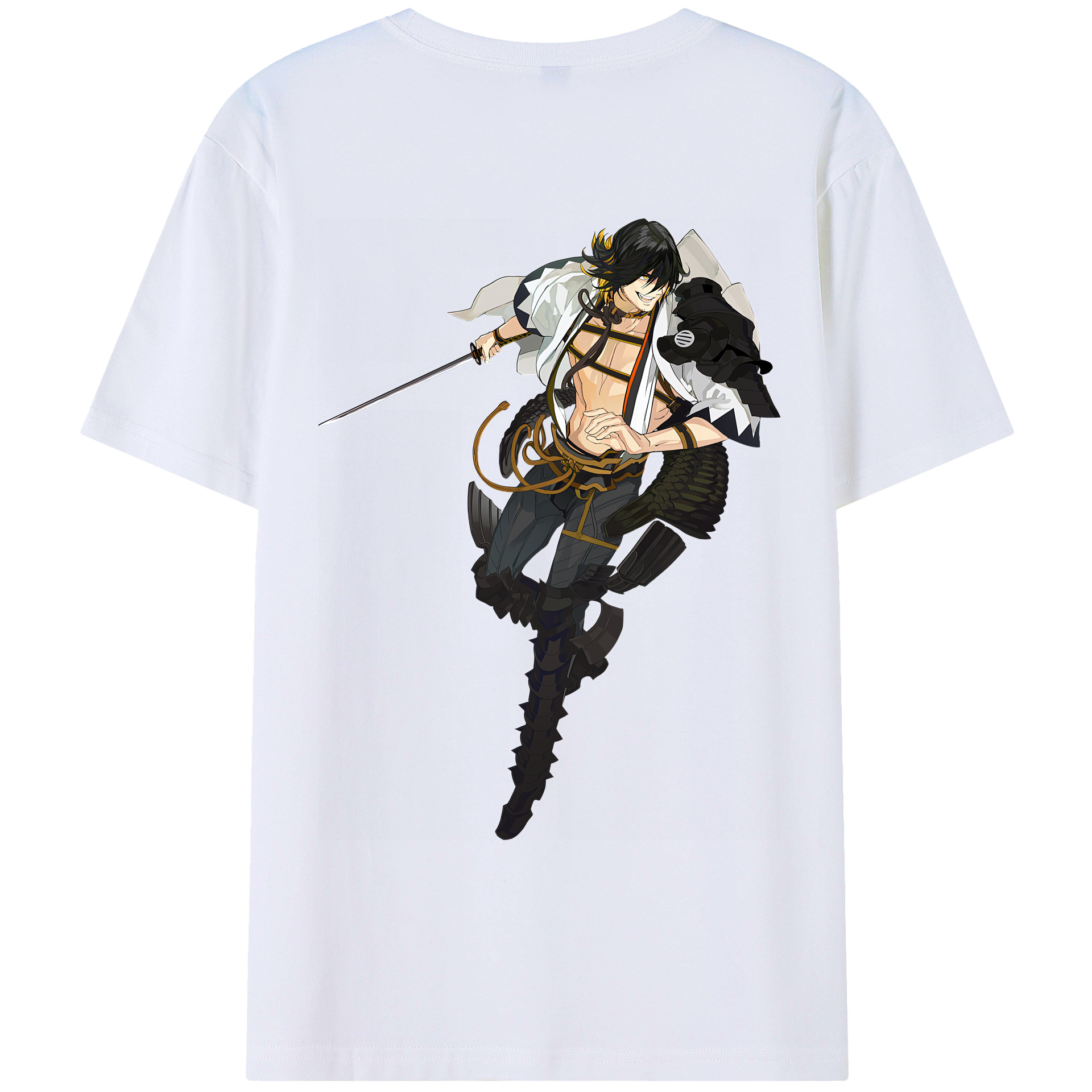 （画像用） 刀剣乱舞 Touken Ranbu 綿100％ メンズ半袖Tシャツ（バックプリント） 通気性