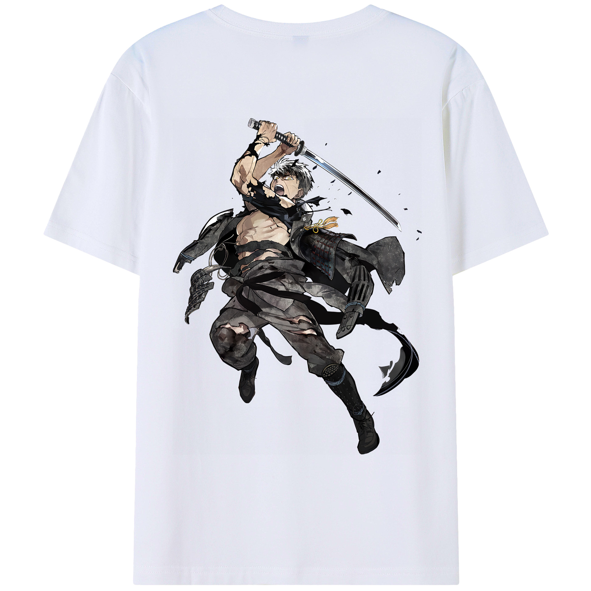 （画像用） 刀剣乱舞 Touken Ranbu 綿100％ メンズ半袖Tシャツ（バックプリント） 通気性