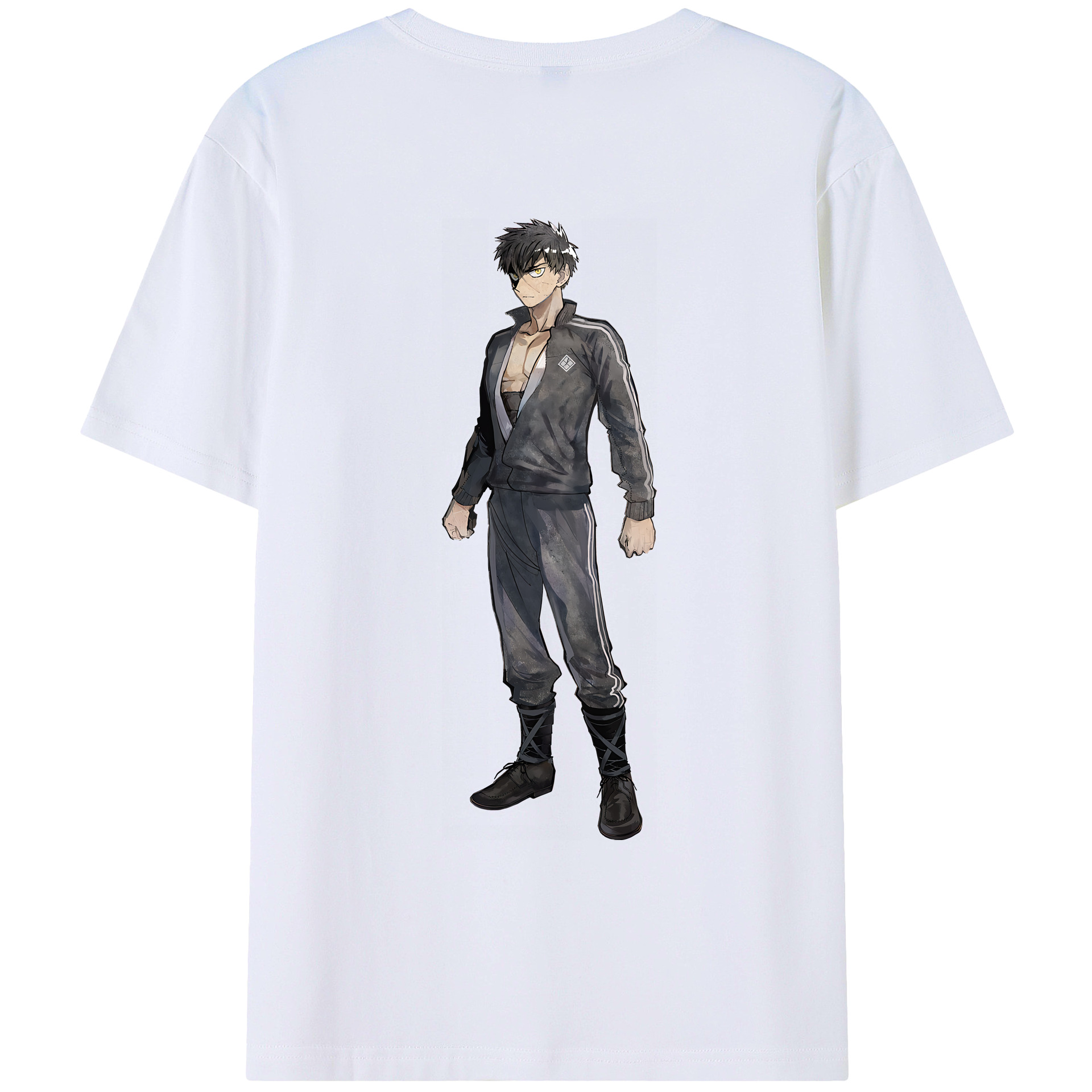 （画像用） 刀剣乱舞 Touken Ranbu 綿100％ メンズ半袖Tシャツ（バックプリント） 通気性